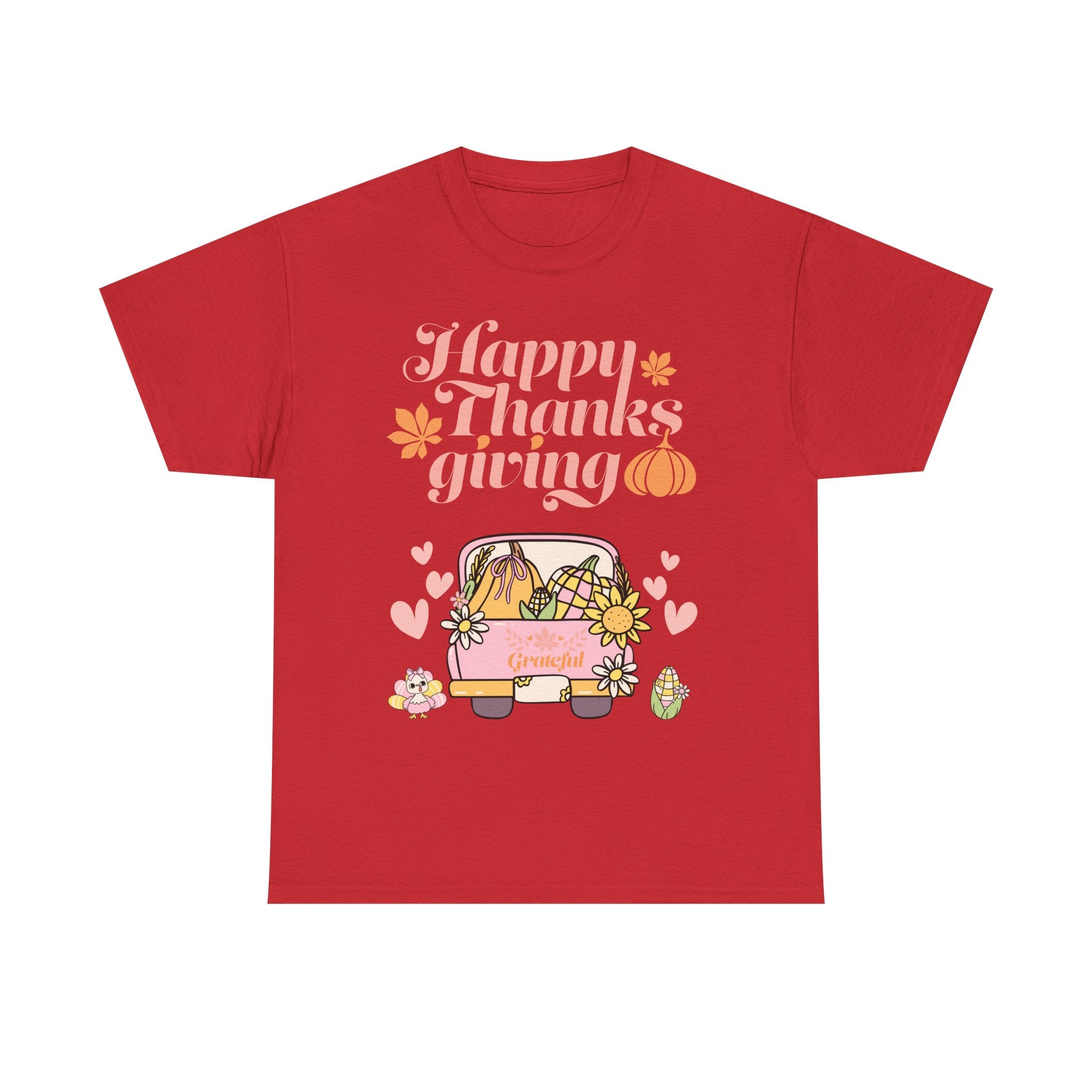 Happy Thanksgiving Unisex Tee | Cozy Autumn Shirt for Family Gatherings, Thanksgiving Celebration, Fall Fashion, Cute Gift Idea