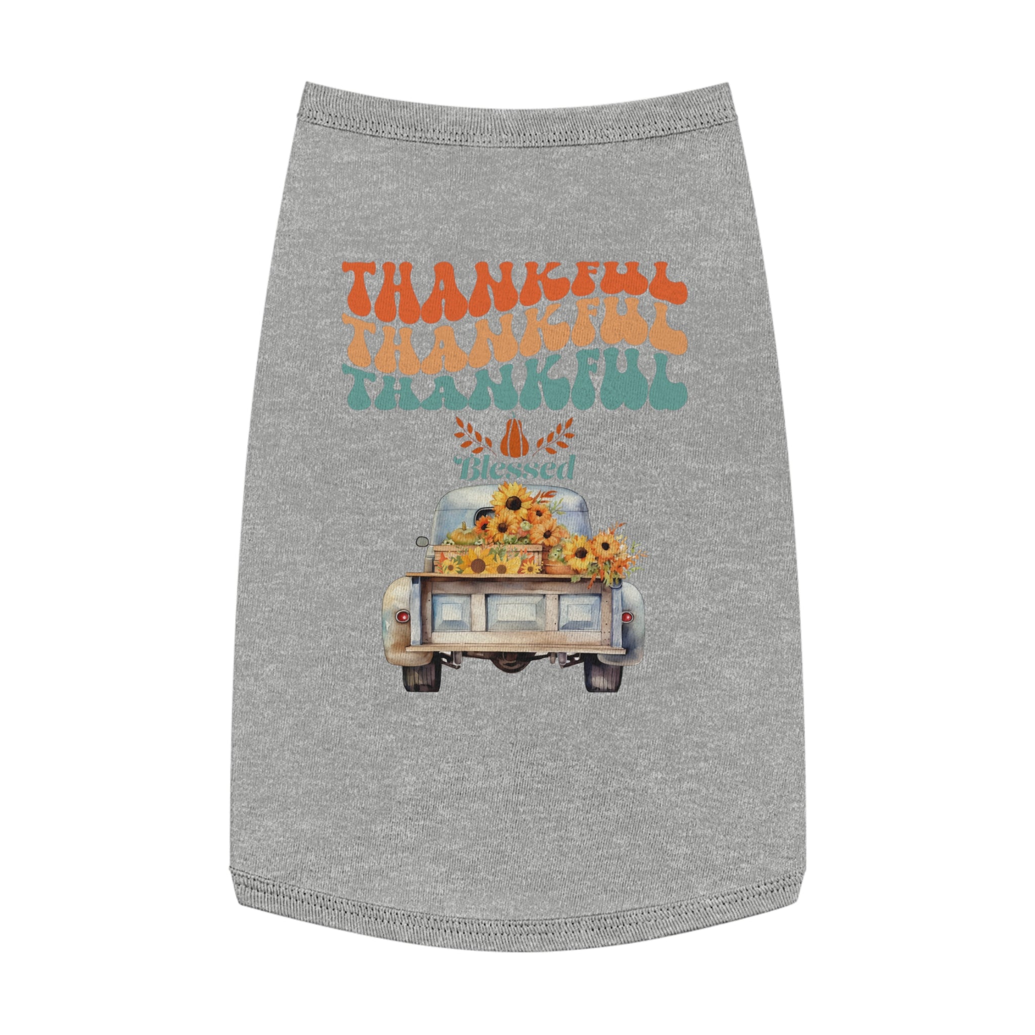 Thankful Pet Tank Top, Cute Dog Shirt, Pet Apparel, Blessed Pet Wear, Fall Fashion for Pets, Gifts for Dog Lovers