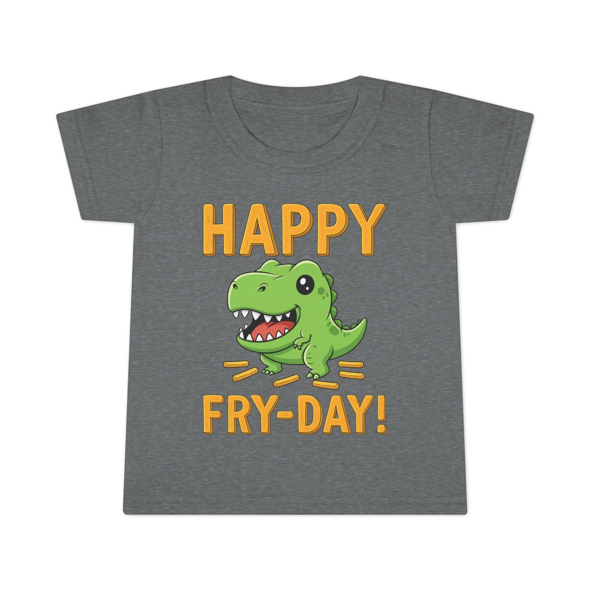 Dino Fry-Day Toddler T-Shirt, Fun Kids Tee, Dinosaur Shirt for Toddlers, Cute Children's Clothing, Toddler Gift Idea