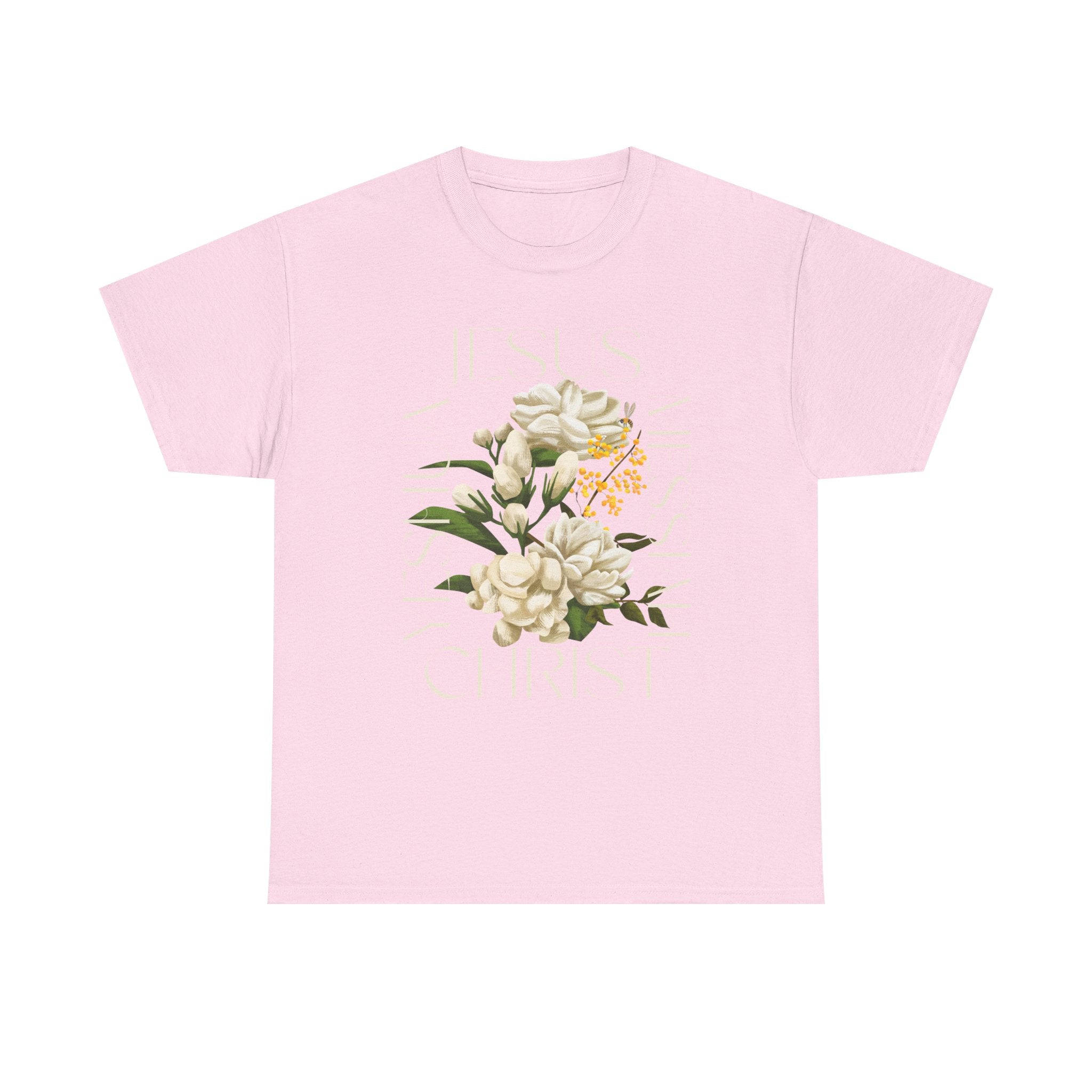 Floral Jesus Christ Tee, Spiritual T-Shirt, Inspirational Unisex Cotton Shirt, Gift for Believers, Christian Apparel