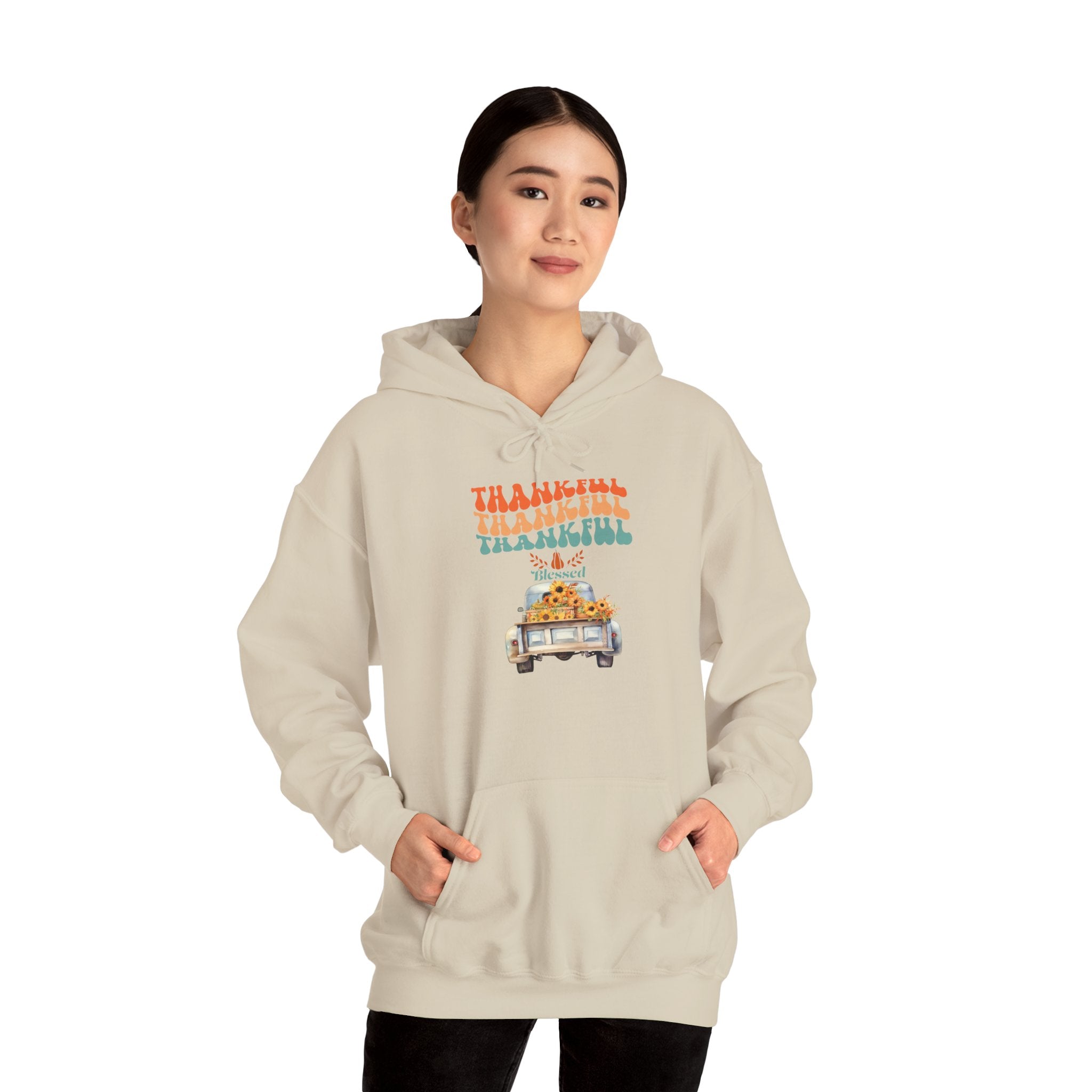 Thankful Vintage Hoodie - Cozy Unisex Sweatshirt for Fall, Thanksgiving Gathering, Gift, Casual Wear, Layering