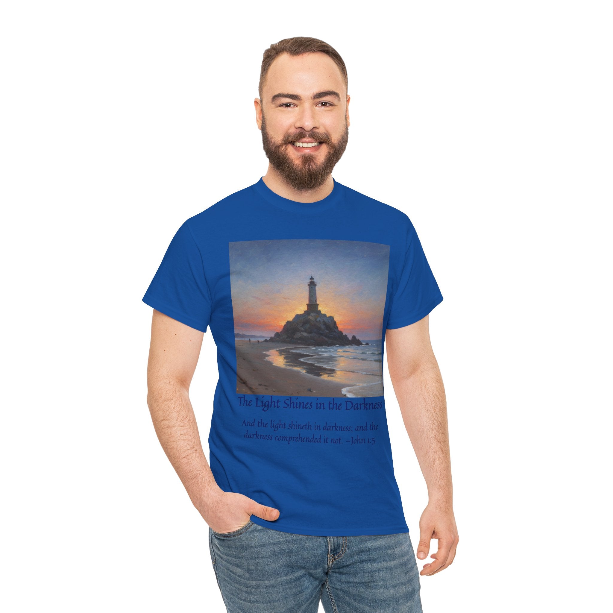 Light in Darkness Unisex Cotton Tee-inspired by Monet, Inspirational Shirt, Bible Verse Tee, Faith-Based Apparel, Perfect Gift for All Occasions