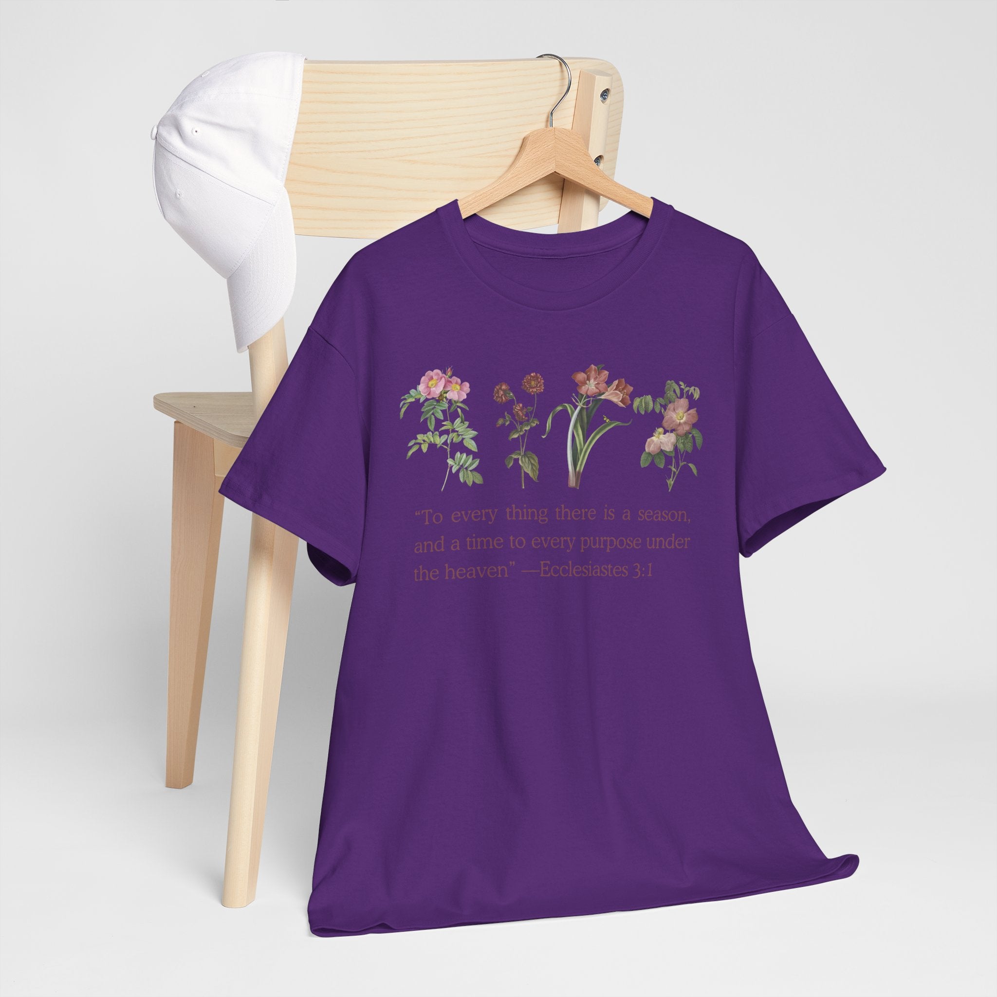 Christian -Biblical Inspirational Floral Quote Tee, Nature Lover Gift, Eco-Friendly Fashion, Casual Everyday Wear