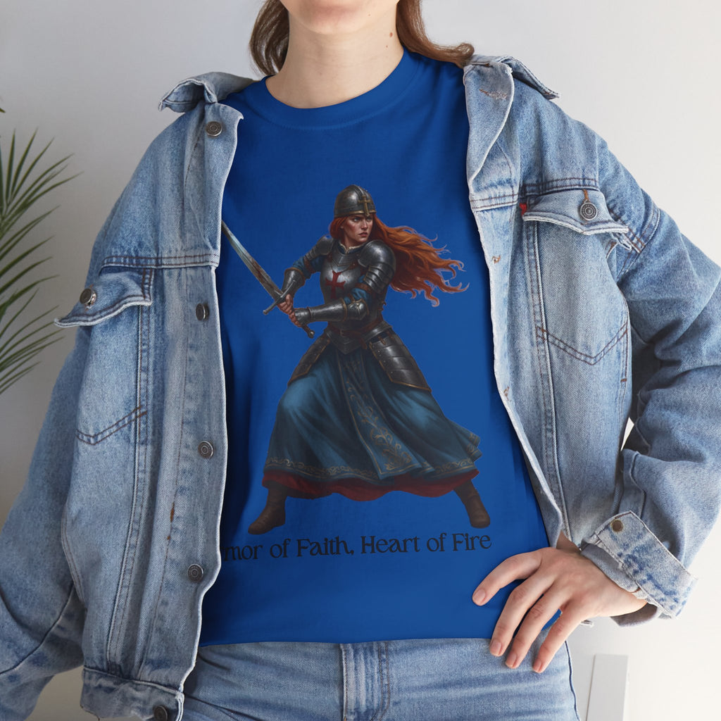 Warrior Spirit Unisex Heavy Cotton Tee, Inspirational Shirt, Fantasy Gift, Empowerment Merchandise, Soft Cotton Tee, Everyday Wear