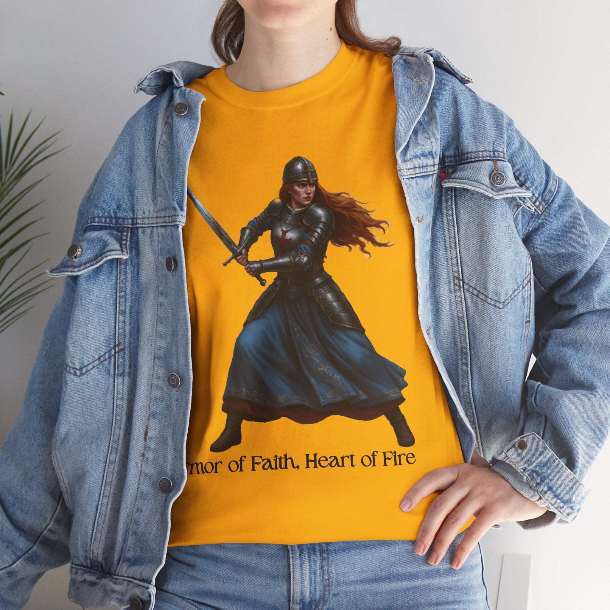 Warrior Spirit Unisex Heavy Cotton Tee, Inspirational Shirt, Fantasy Gift, Empowerment Merchandise, Soft Cotton Tee, Everyday Wear
