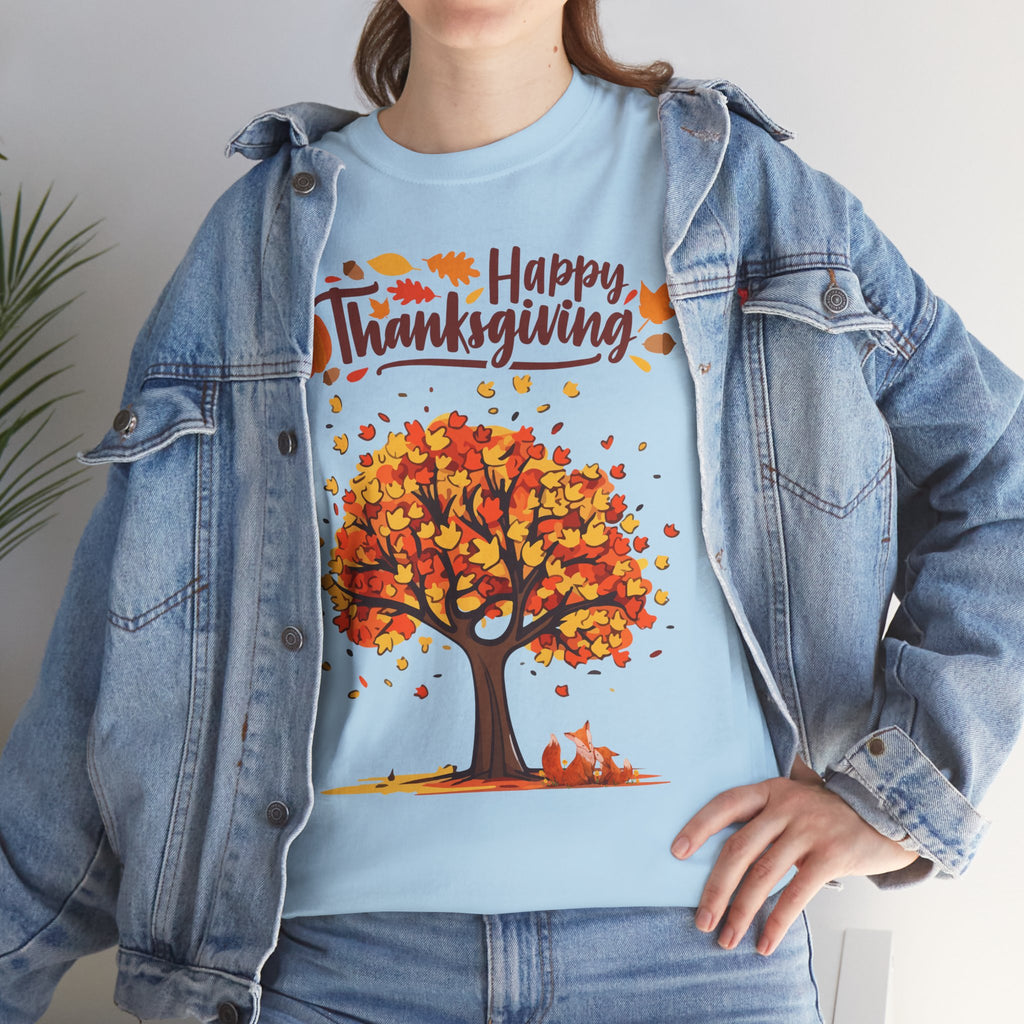 Thanksgiving Tree Tee, Autumn Shirt, Fall Apparel, Family Gathering Top, Seasonal Wear, Thanksgiving Gift