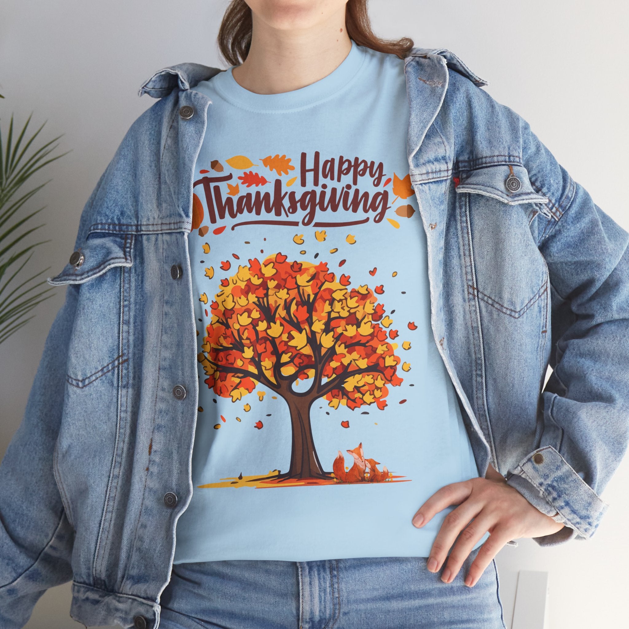 Thanksgiving Tree Tee, Autumn Shirt, Fall Apparel, Family Gathering Top, Seasonal Wear, Thanksgiving Gift