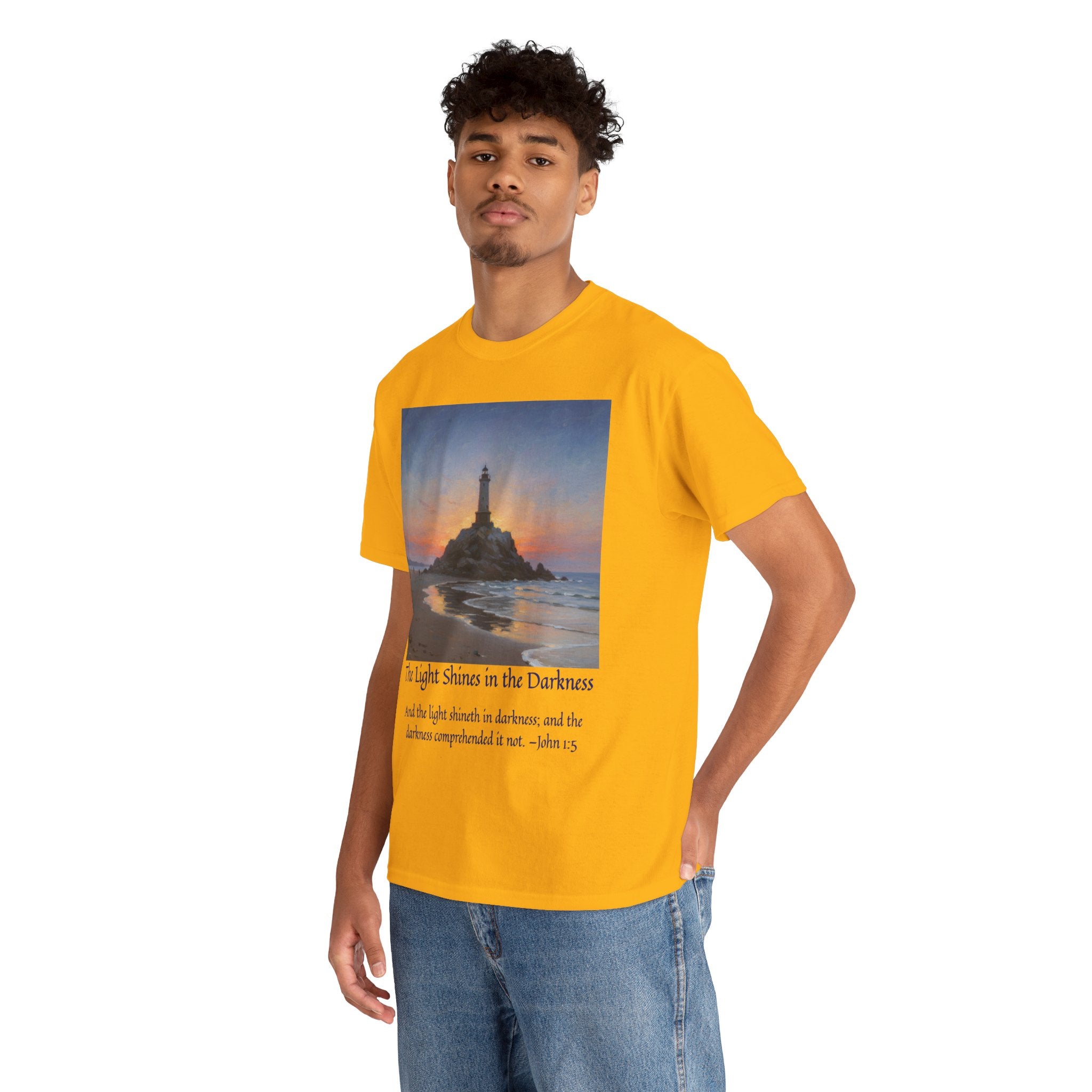 Light in Darkness Unisex Cotton Tee-inspired by Monet, Inspirational Shirt, Bible Verse Tee, Faith-Based Apparel, Perfect Gift for All Occasions