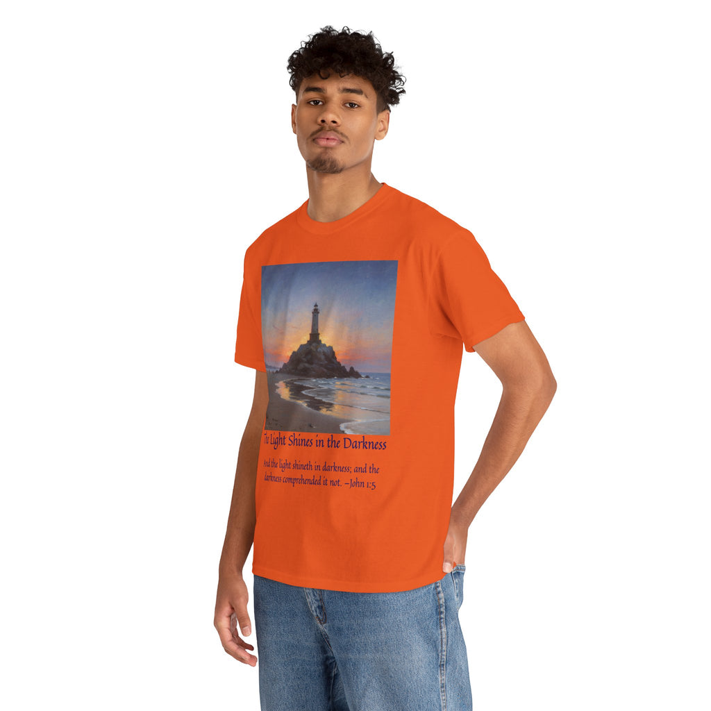 Light in Darkness Unisex Cotton Tee-inspired by Monet, Inspirational Shirt, Bible Verse Tee, Faith-Based Apparel, Perfect Gift for All Occasions