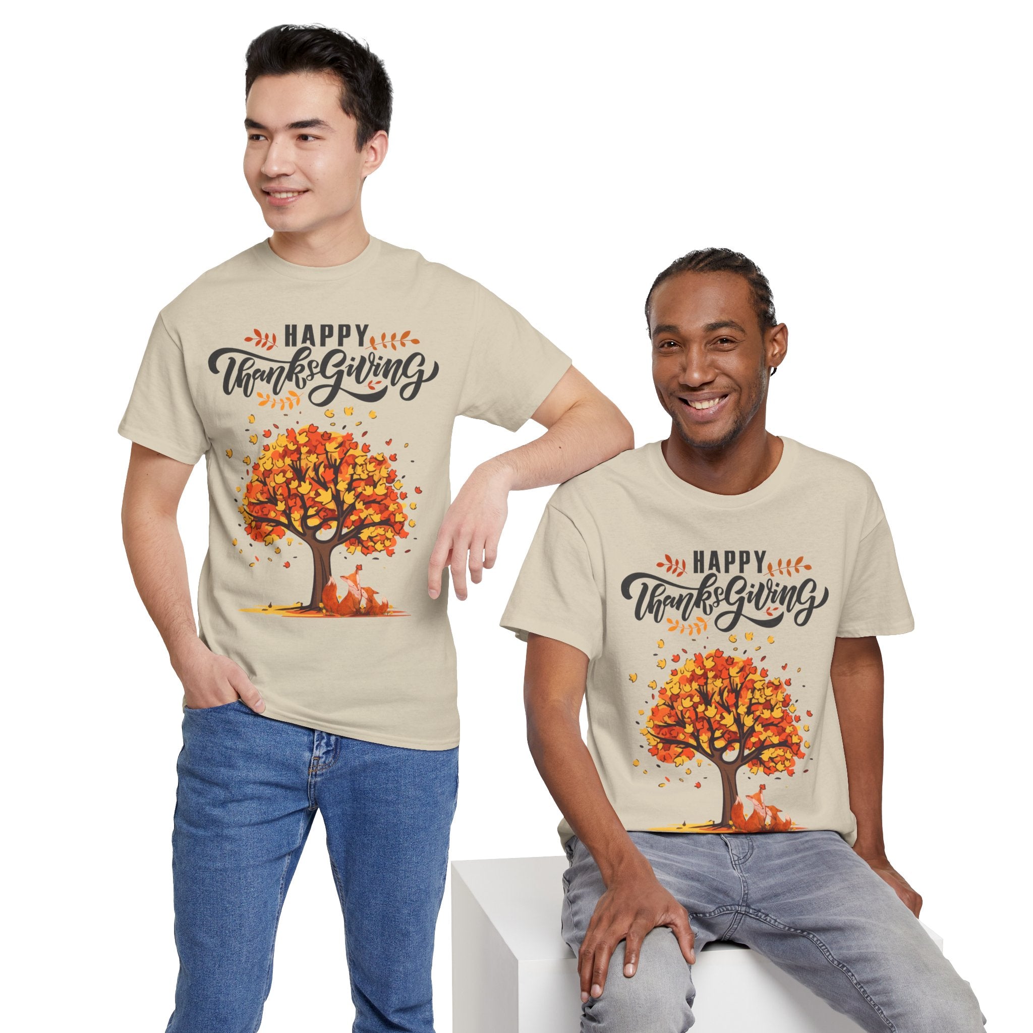 Thanksgiving Tree Tee, Fall T-Shirt, Autumn Apparel, Cozy Gift for Family, Cute Holiday Top