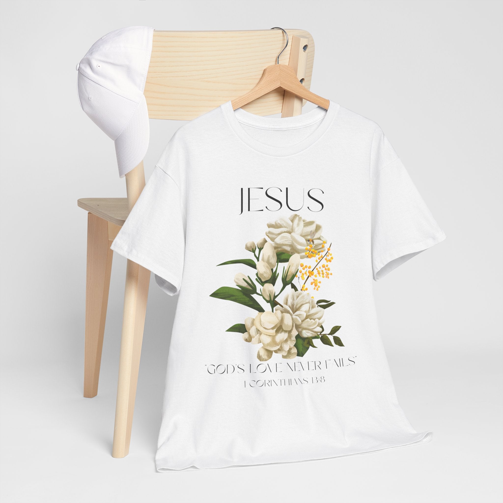 Jesus- God's love never fails-Unisex Heavy Cotton Tee