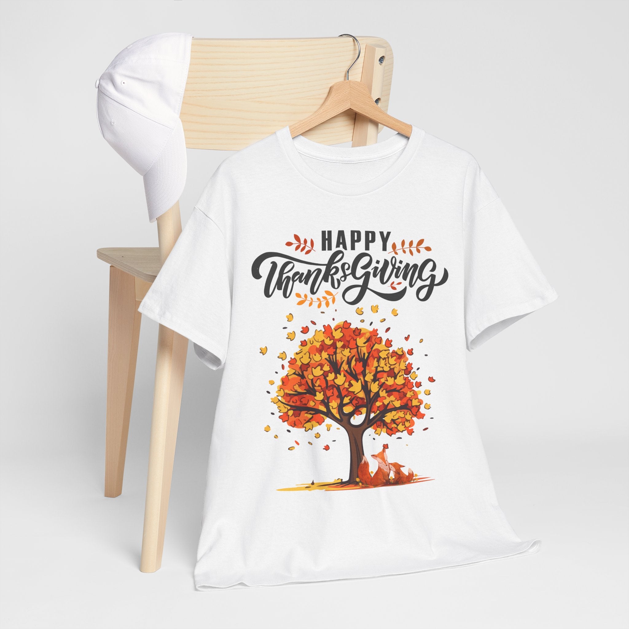 Thanksgiving Tree Tee, Fall T-Shirt, Autumn Apparel, Cozy Gift for Family, Cute Holiday Top