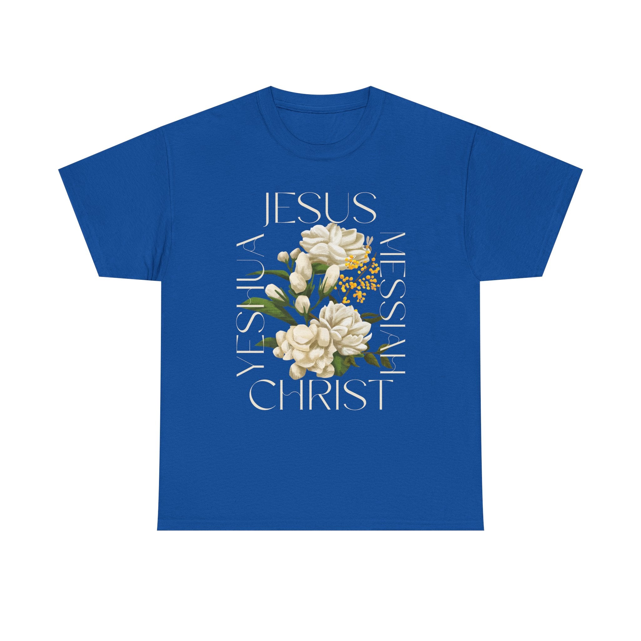 Floral Jesus Christ Tee, Spiritual T-Shirt, Inspirational Unisex Cotton Shirt, Gift for Believers, Christian Apparel