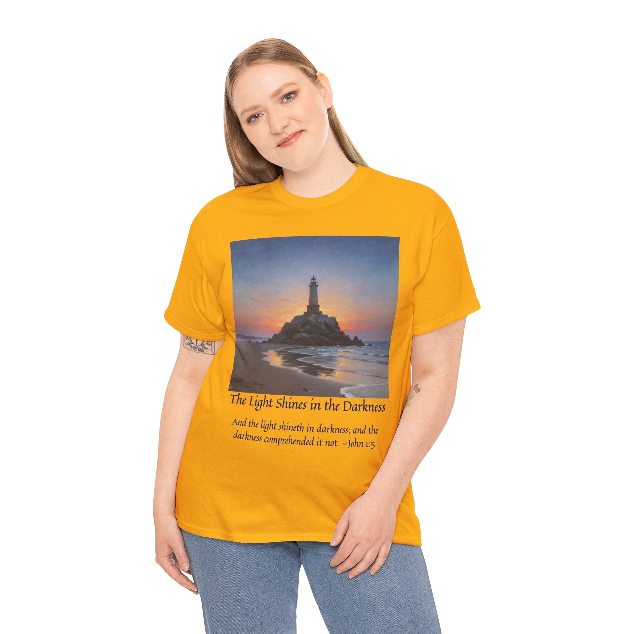 Light in Darkness Unisex Cotton Tee-inspired by Monet, Inspirational Shirt, Bible Verse Tee, Faith-Based Apparel, Perfect Gift for All Occasions