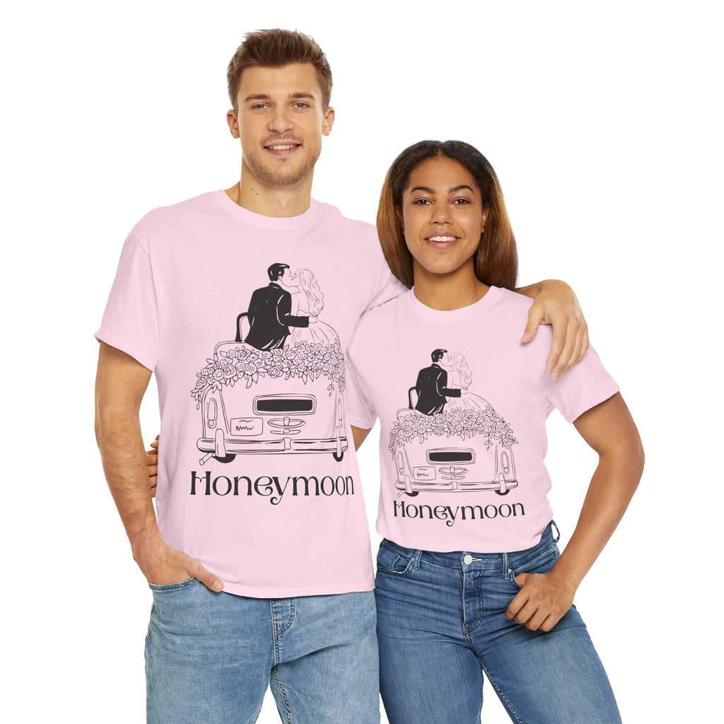 Honeymoon Wedding  T-Shirt, Romantic Couple Shirt, Newlywed Gift, Wedding Celebration Apparel, Typography Tee, Unisex Cotton Top
