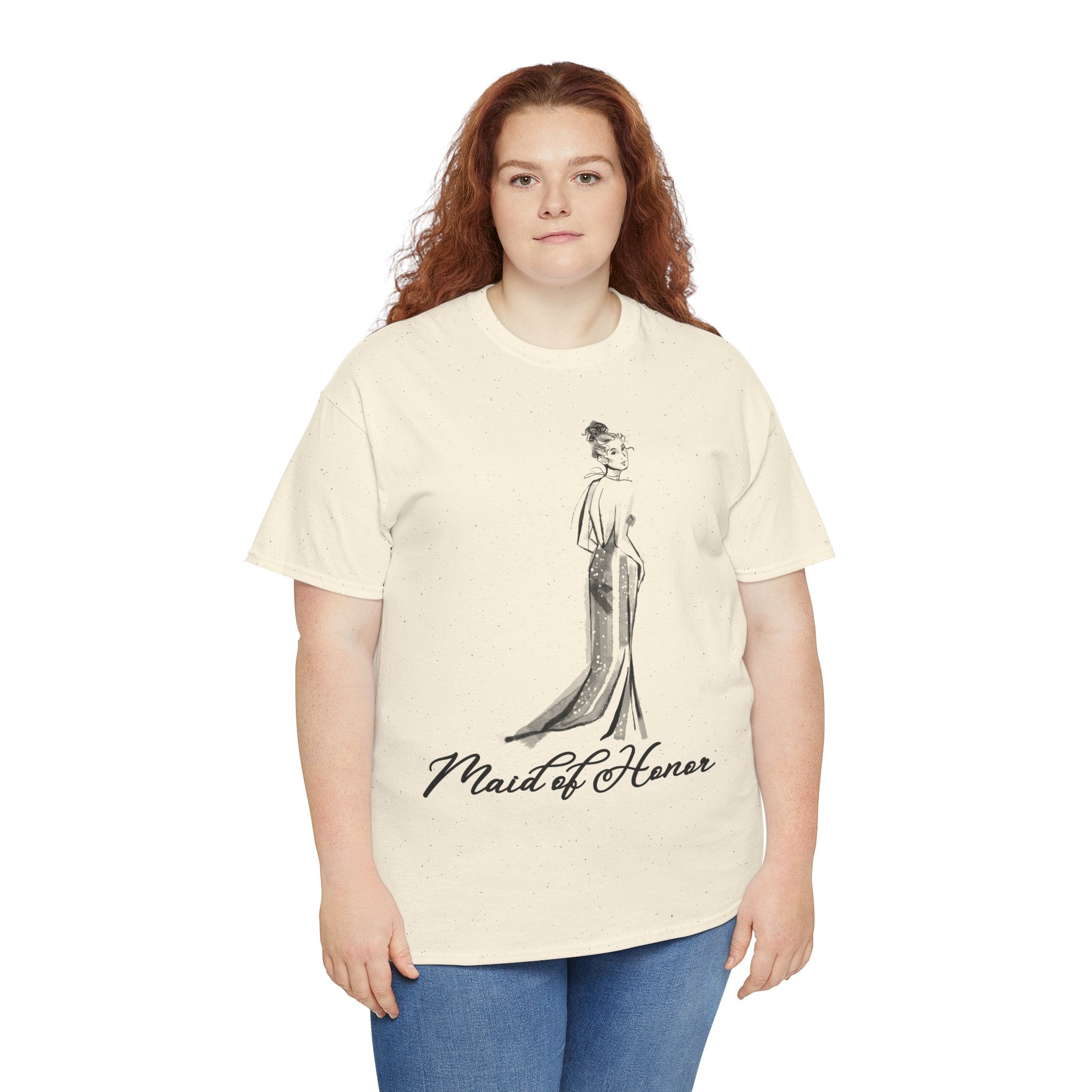 Maid of Honor Tee, Unisex Heavy Cotton Tee, Wedding Party Shirt, Bridal Shower Gift, Bachelorette Party Attire