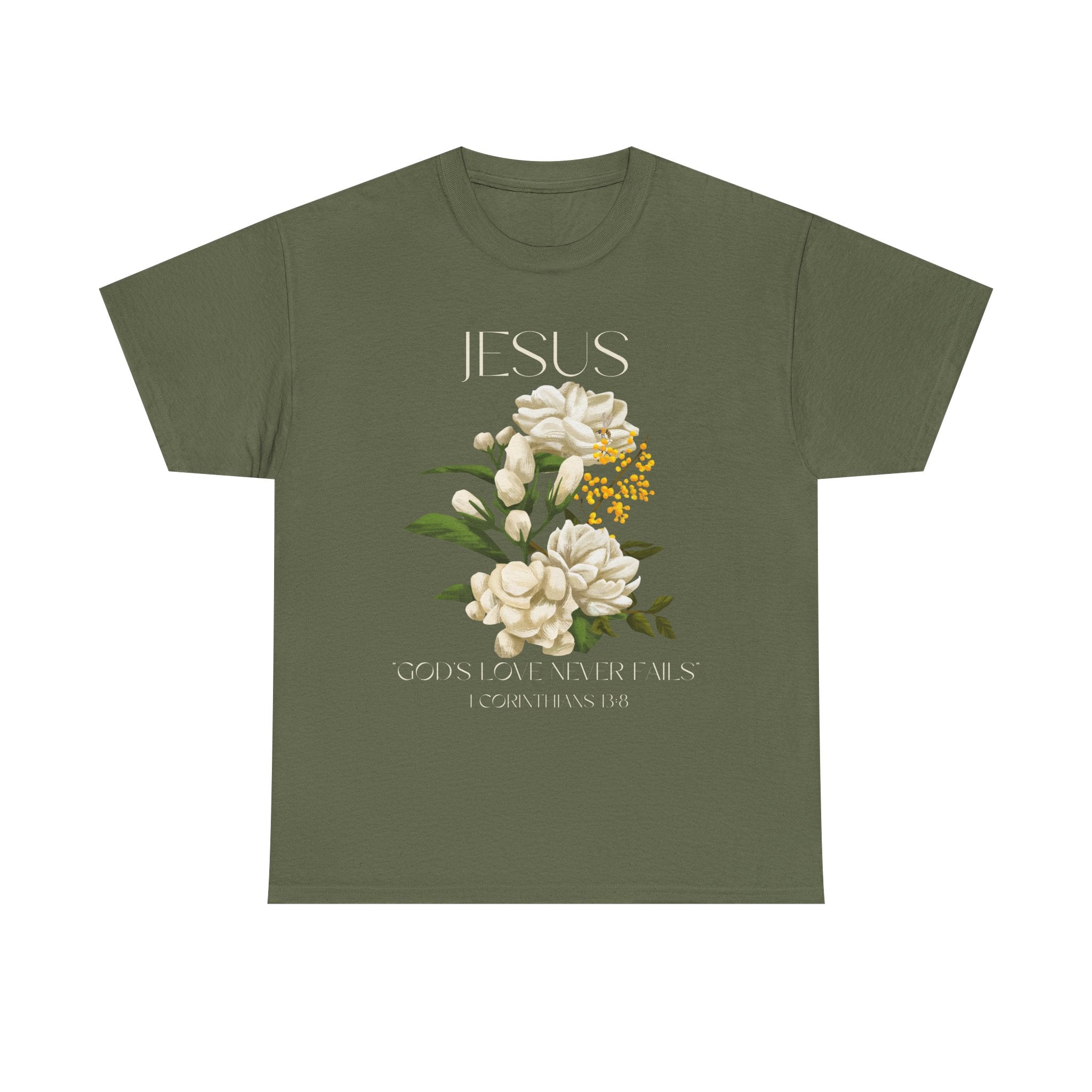 Jesus/Floral Faith T-Shirt // Vintage Jesus Graphic Tee, Inspirational Gift, Spring Fashion, Religious Apparel, Casualwear
