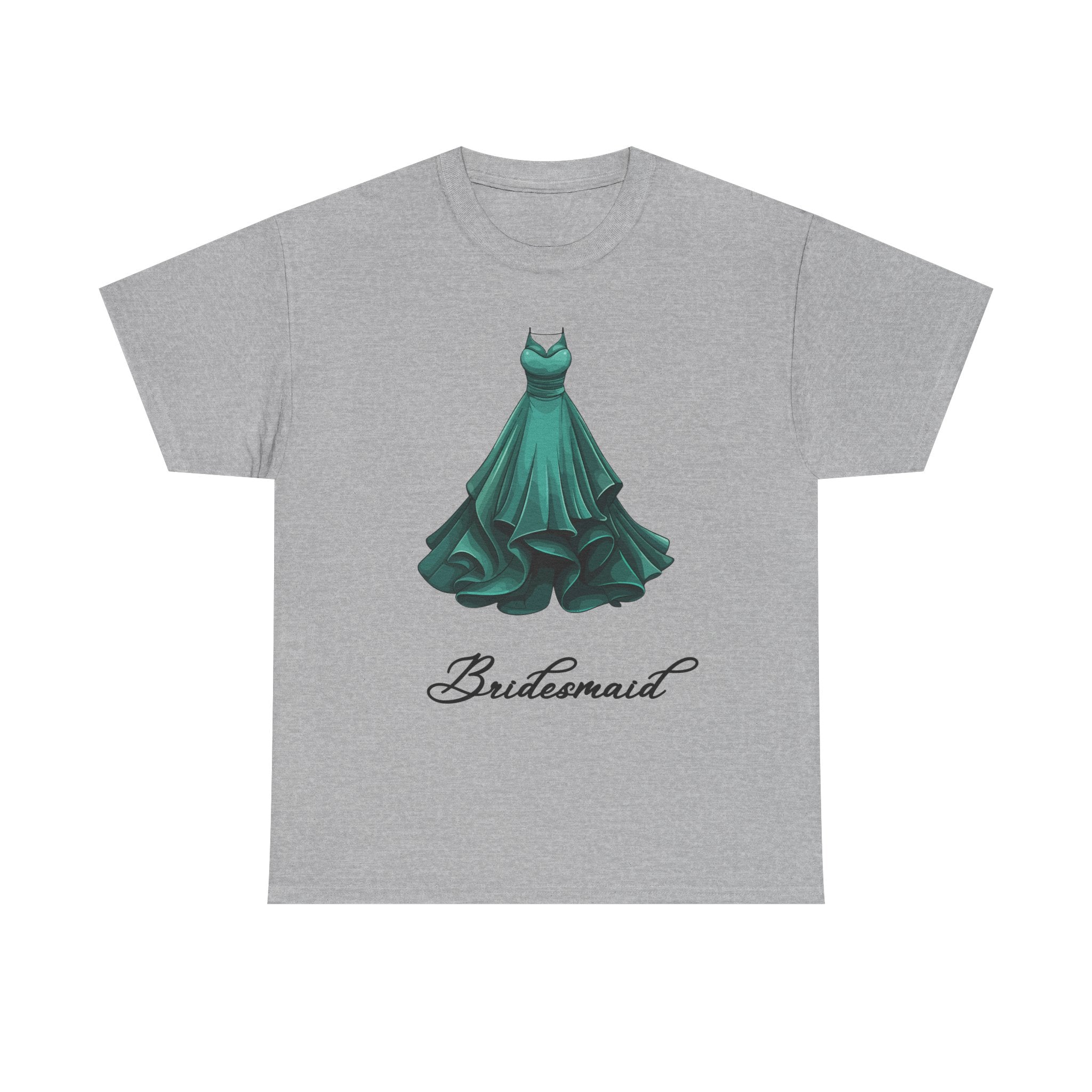 Bridesmaid Dress Tee, Unisex Heavy Cotton Tee for Bridal Party, Wedding Gift, Casual Wear, Bridal Shower Outfit