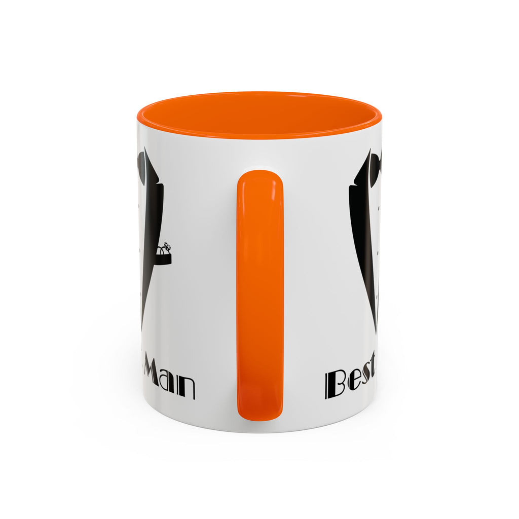 Best Man Accent Coffee Mug 11/15 oz, Groom’s Gift, Wedding Party Favor, Unique Best Man Gift, Black and White Coffee Cup