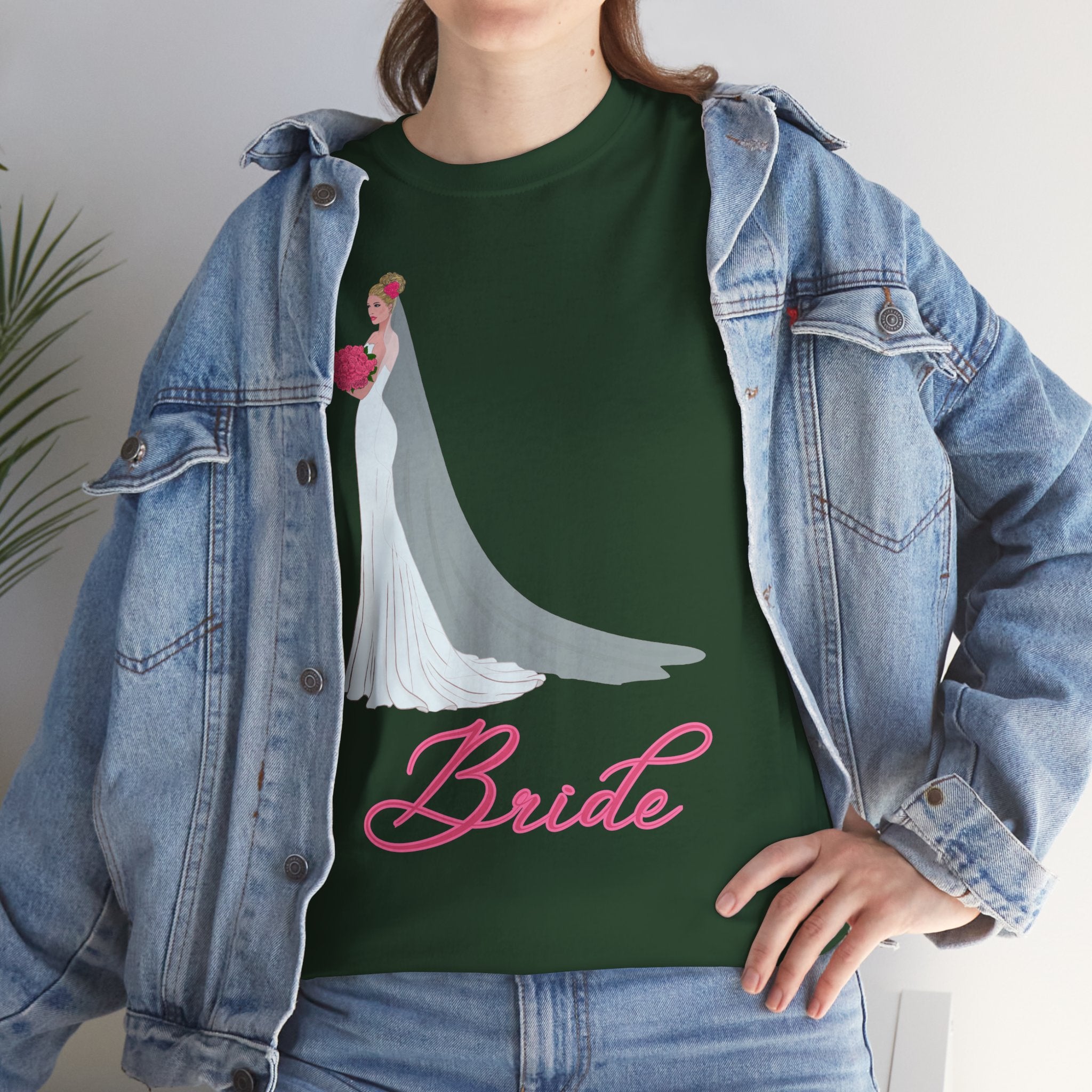 Bride Unisex Heavy Cotton Tee, Wedding Gift, Bridal Party Shirt, Engagement Party Top, Bride T-Shirt, Bridal Shower Attire