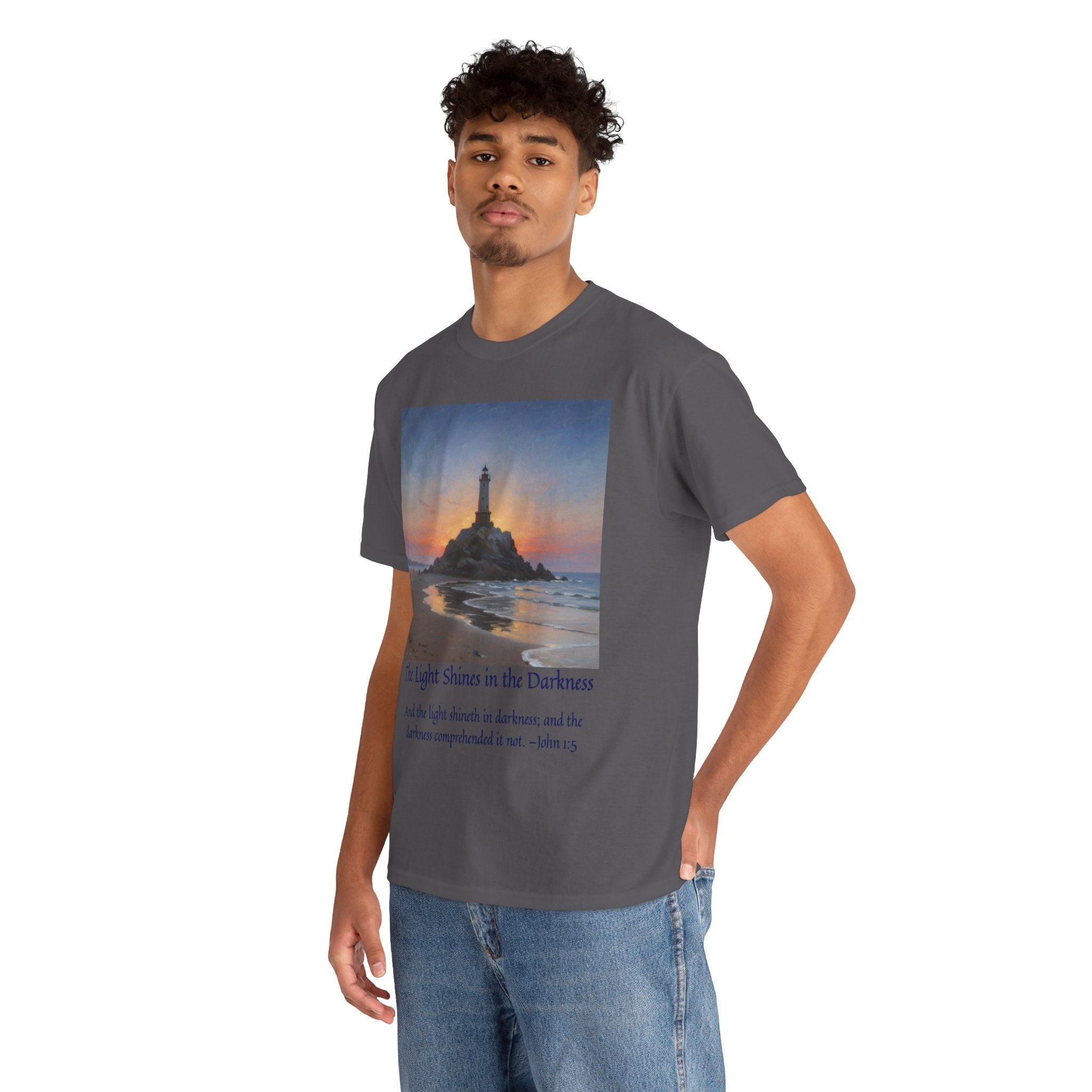 Light in Darkness Unisex Cotton Tee-inspired by Monet, Inspirational Shirt, Bible Verse Tee, Faith-Based Apparel, Perfect Gift for All Occasions