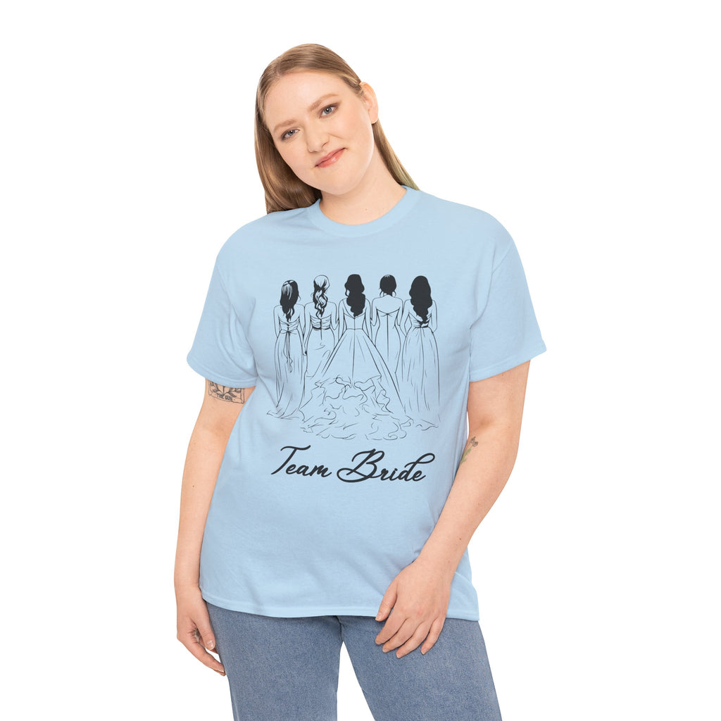 Team Bride Unisex Heavy Cotton Tee - Perfect for Weddings, Bridal Showers, Engagements, Bachelorette Parties, Group Celebrations