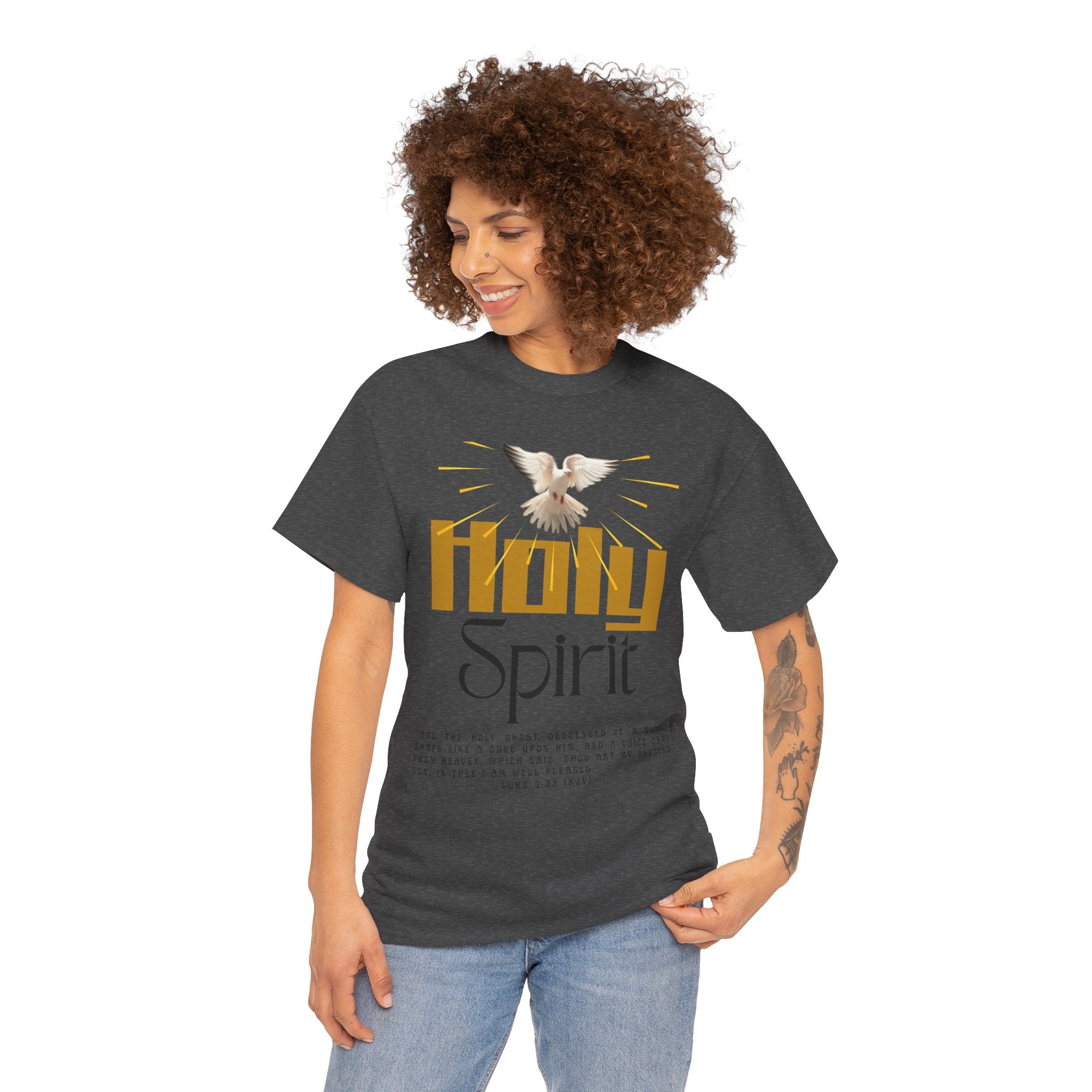 Christian T-shirts, Holy Spirit Unisex Heavy Cotton Tee, Inspirational T-Shirt for Faith Celebration, Christian Gift, Spiritual Attire, Religious Apparel