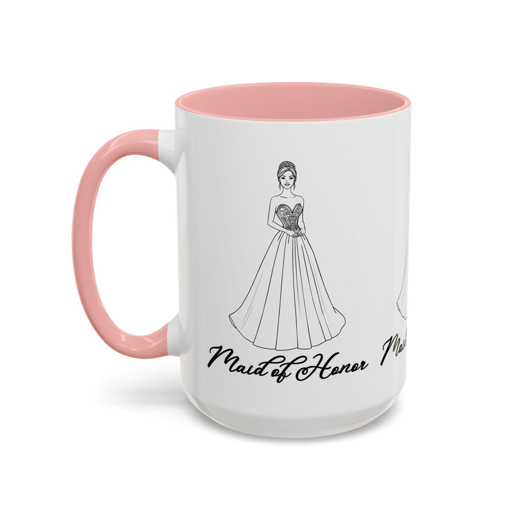 Maid of Honor Coffee Mug, Bridal Party Gift, Wedding Celebration Mug, Customizable Maid of Honor Cup, Cute Coffee Lover Gift