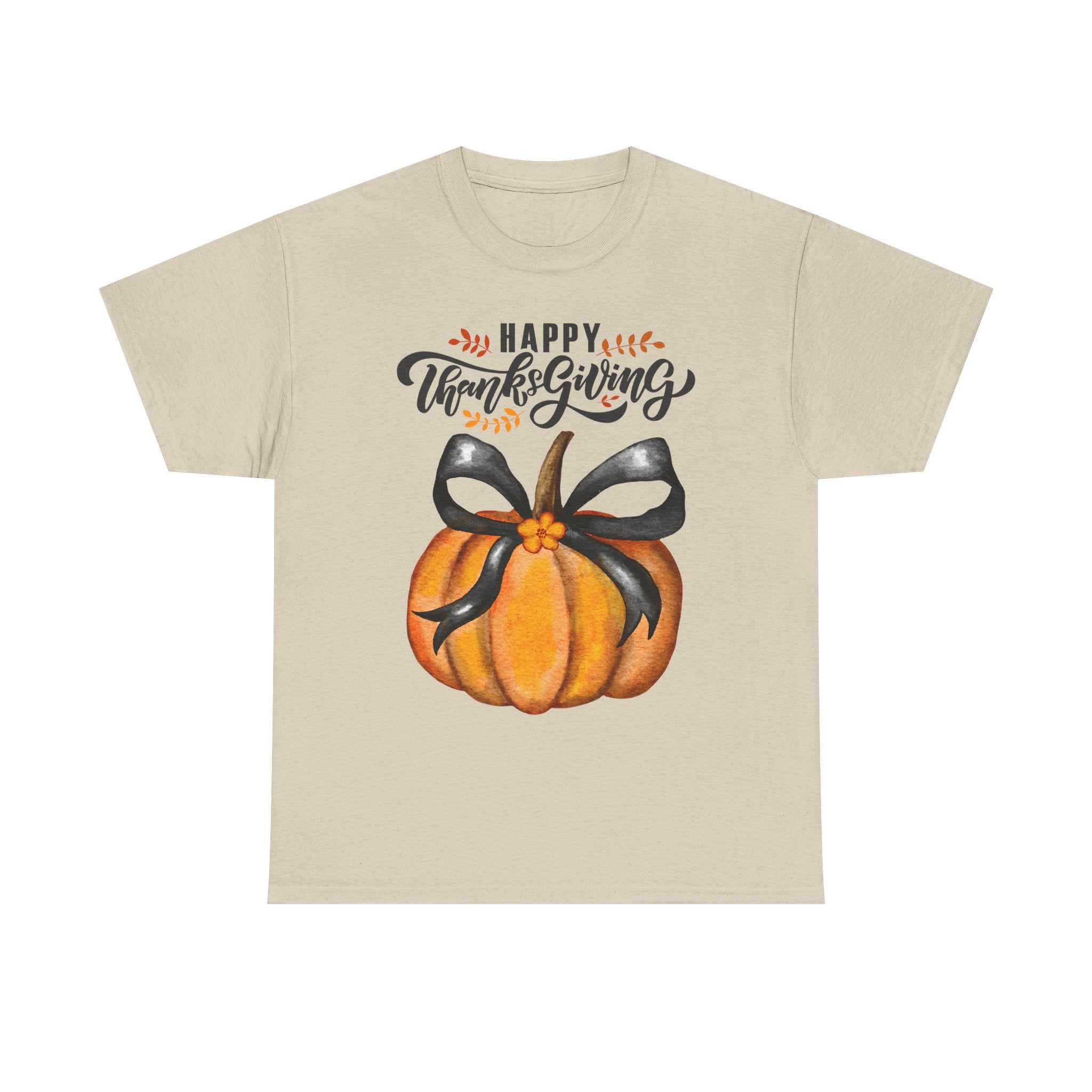 Thanksgiving Pumpkin Tee, Unisex Heavy Cotton T-Shirt, Fall Shirt, Autumn Fashion, Gift for Thanksgiving, Seasonal Apparel