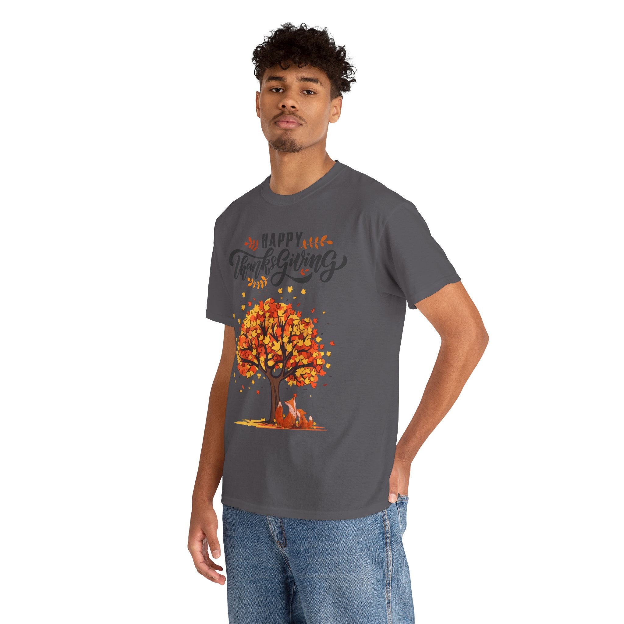 Thanksgiving Tree Tee, Fall T-Shirt, Autumn Apparel, Cozy Gift for Family, Cute Holiday Top