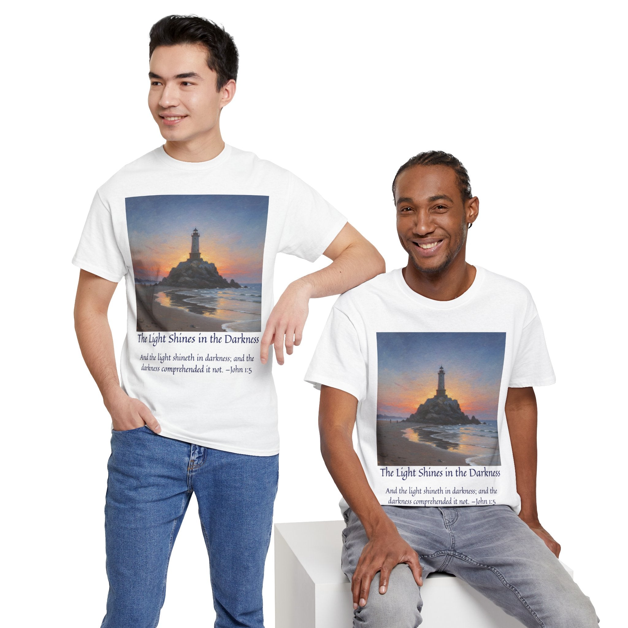 Light in Darkness Unisex Cotton Tee-inspired by Monet, Inspirational Shirt, Bible Verse Tee, Faith-Based Apparel, Perfect Gift for All Occasions