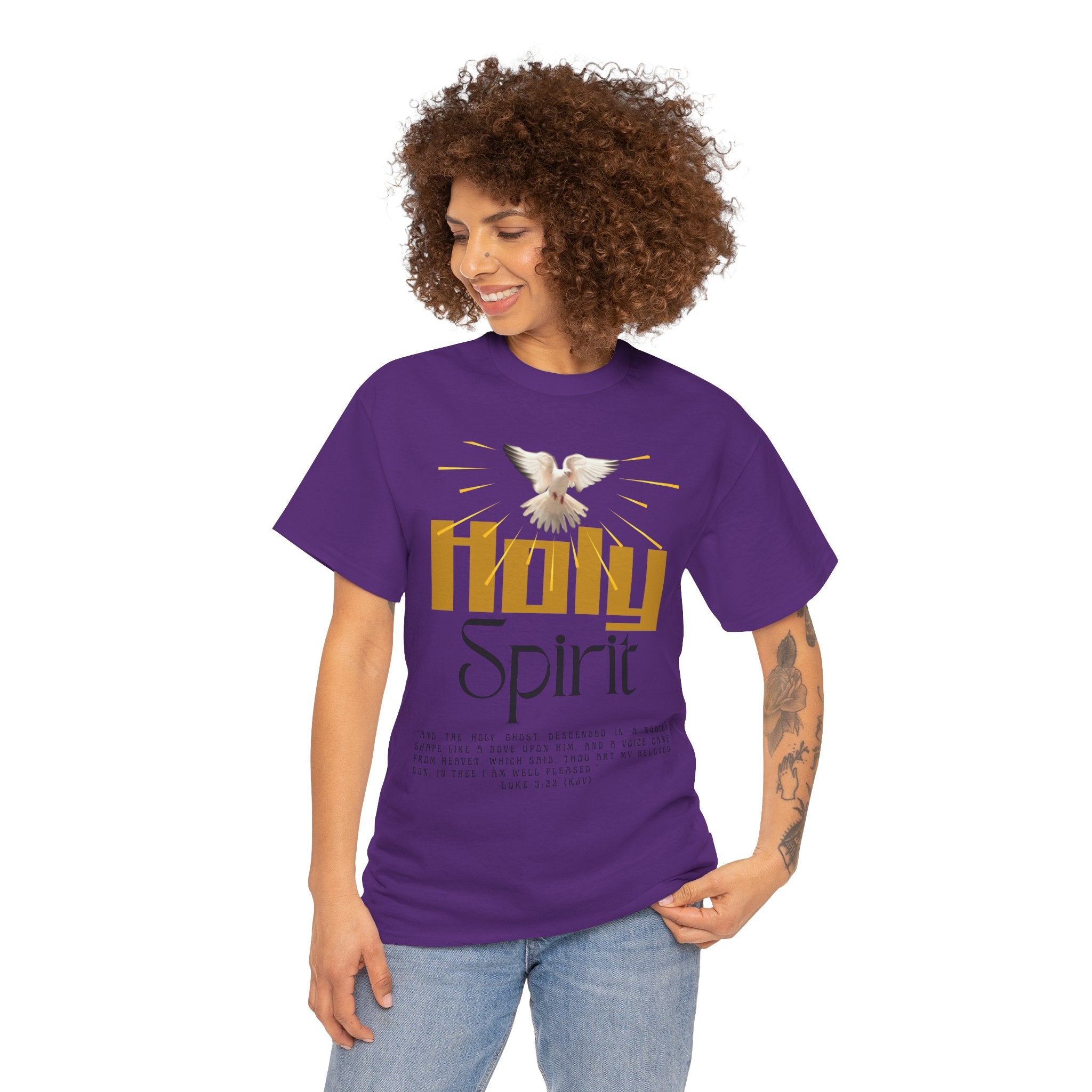 Christian T-shirts, Holy Spirit Unisex Heavy Cotton Tee, Inspirational T-Shirt for Faith Celebration, Christian Gift, Spiritual Attire, Religious Apparel