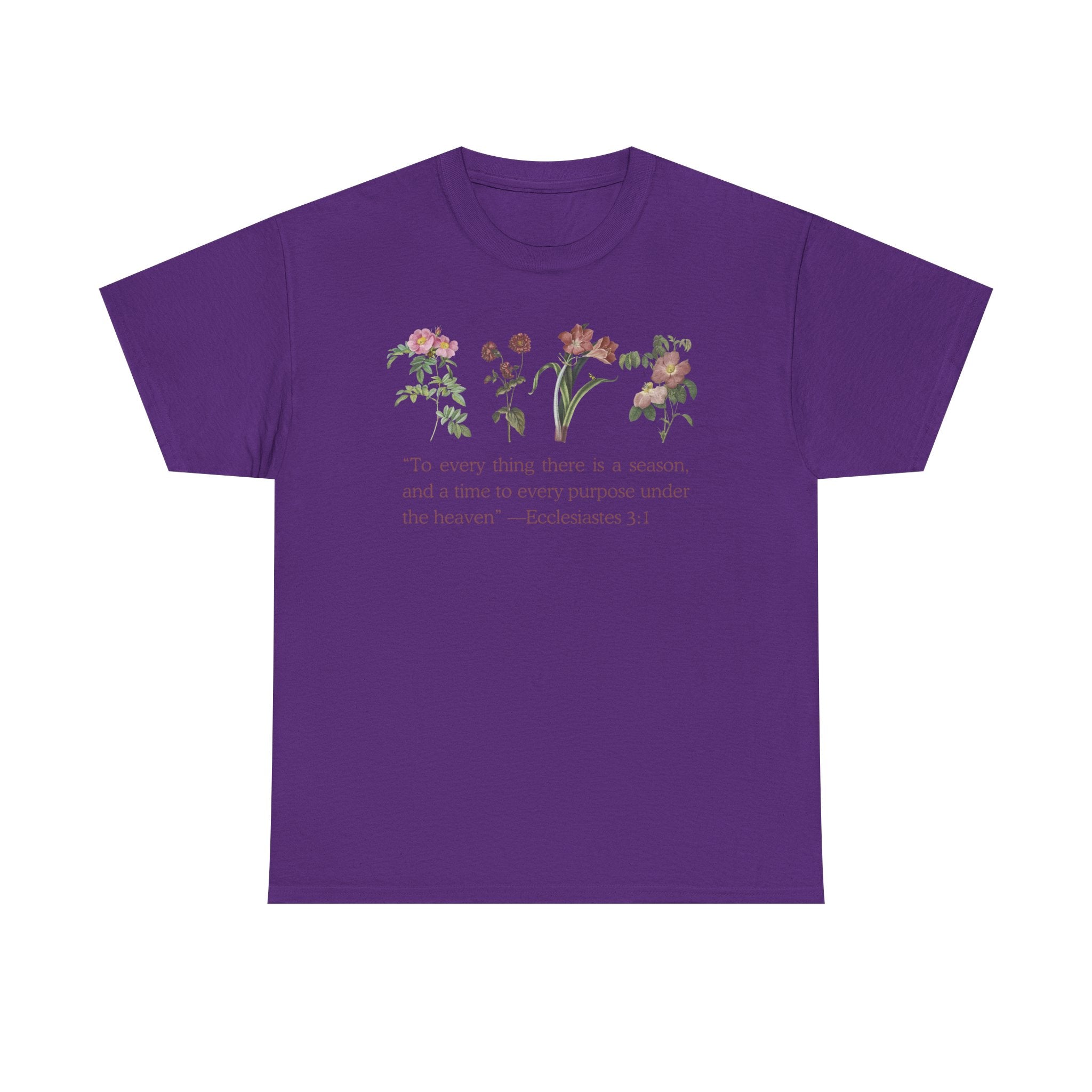 Christian -Biblical Inspirational Floral Quote Tee, Nature Lover Gift, Eco-Friendly Fashion, Casual Everyday Wear