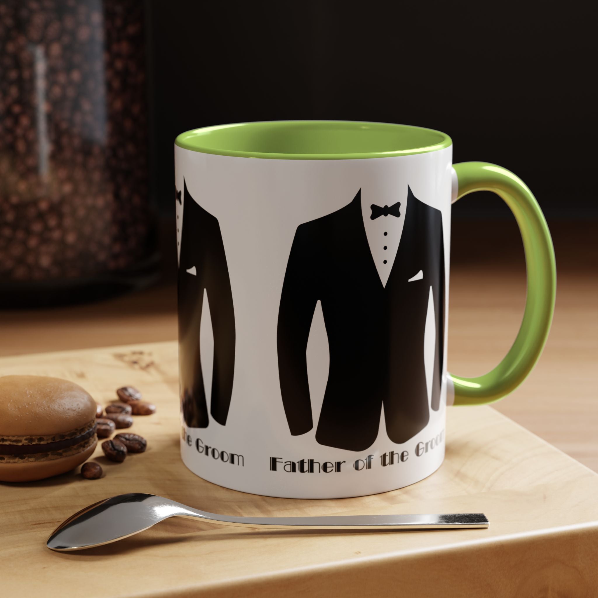 Father of the Groom Accent Coffee Mug 11/15 oz- Perfect Groomsmen Gift, Wedding Keepsake, Stylish Drinkware, Unique Wedding Favor