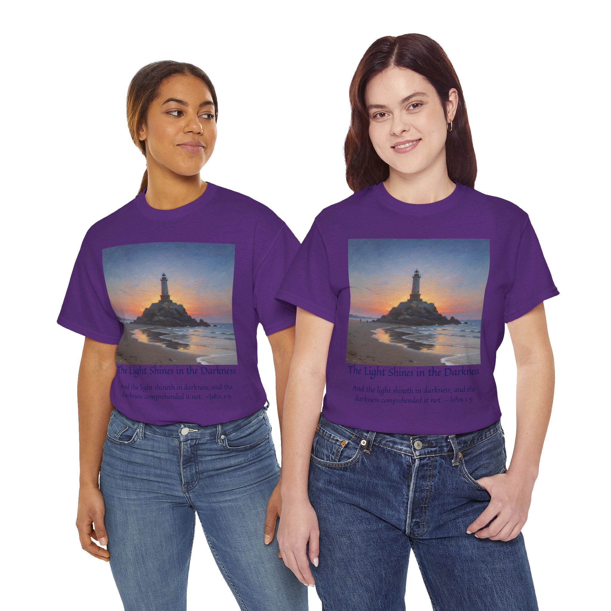 Light in Darkness Unisex Cotton Tee-inspired by Monet, Inspirational Shirt, Bible Verse Tee, Faith-Based Apparel, Perfect Gift for All Occasions