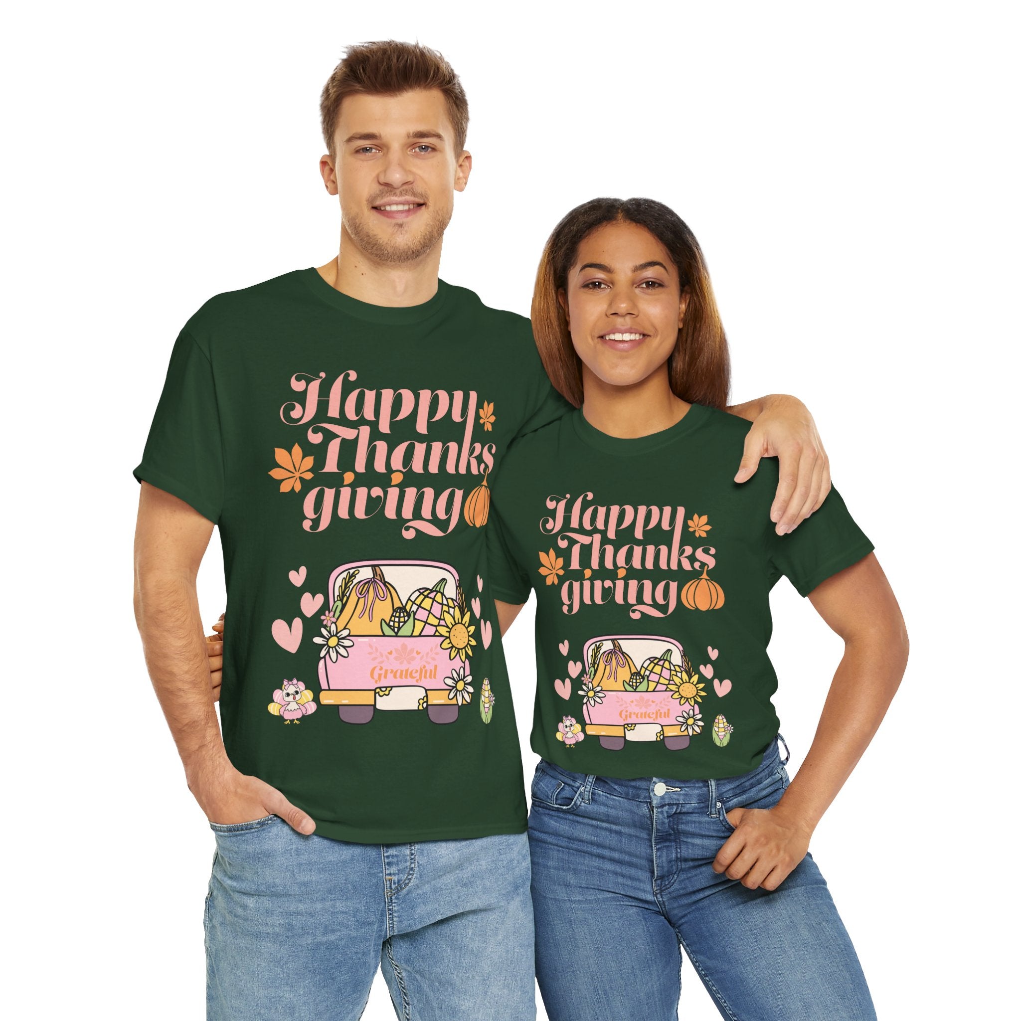 Happy Thanksgiving Unisex Tee | Cozy Autumn Shirt for Family Gatherings, Thanksgiving Celebration, Fall Fashion, Cute Gift Idea