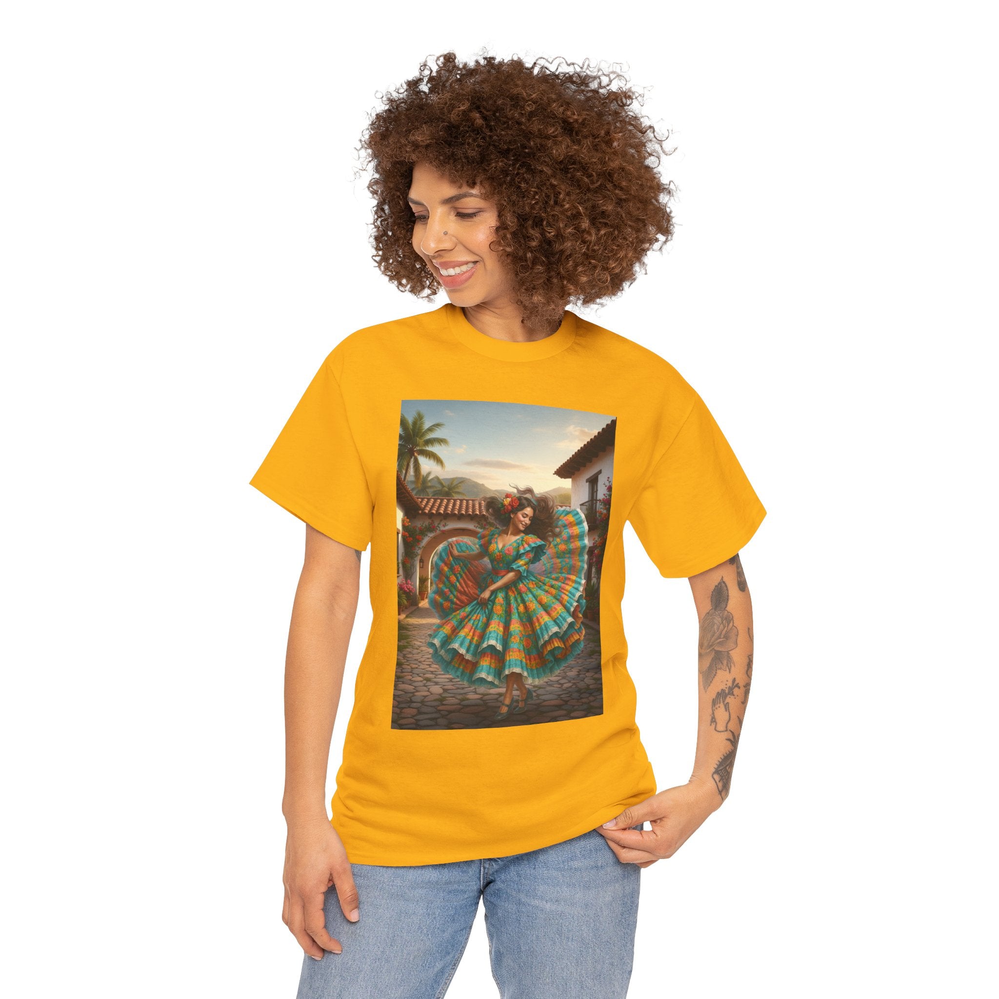 Folklórico Dancer Vibrant Graphic Tee - Perfect for Festivals, Casual Outings, Gifts, Dance Lovers, Unisex Fashion