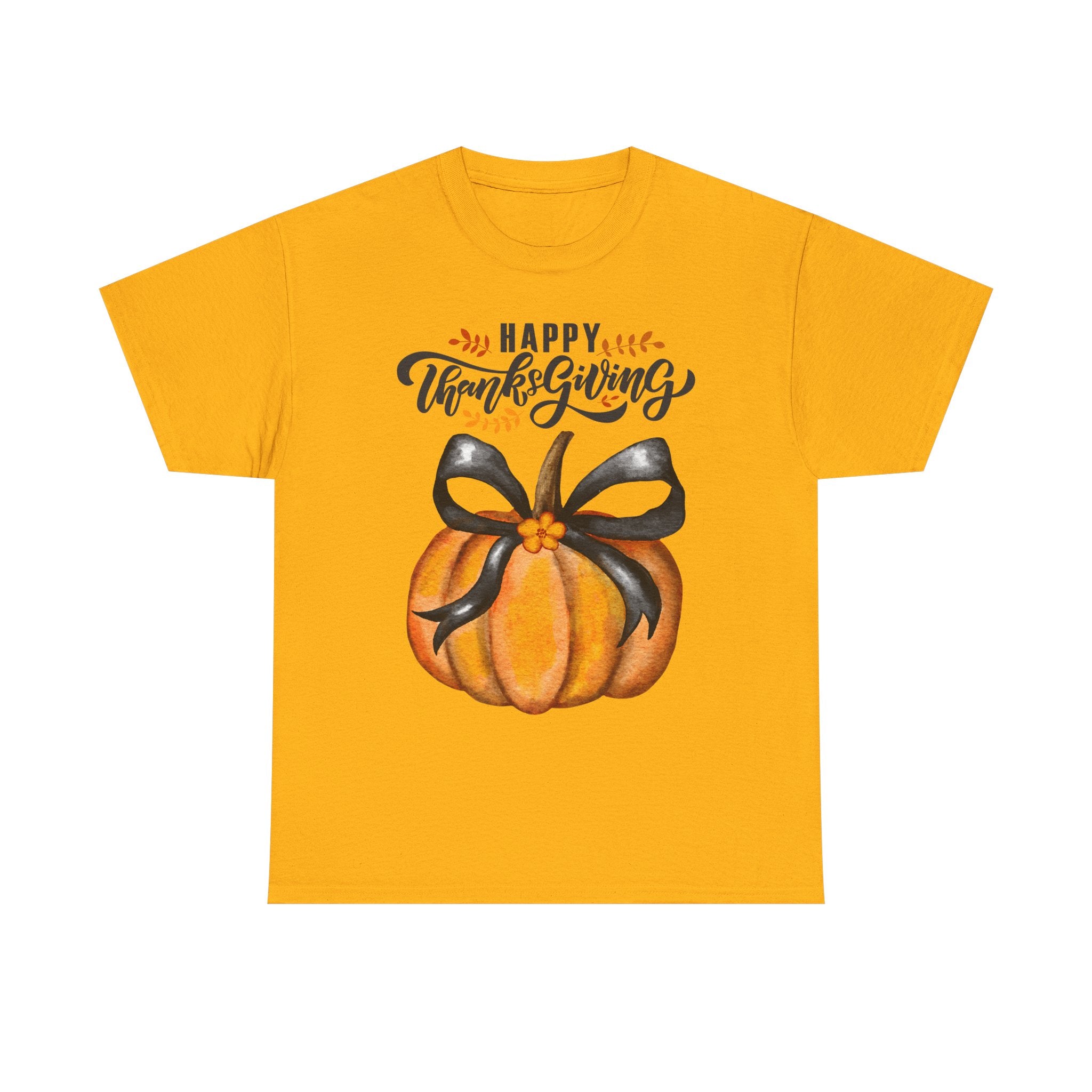 Thanksgiving Pumpkin Tee, Unisex Heavy Cotton T-Shirt, Fall Shirt, Autumn Fashion, Gift for Thanksgiving, Seasonal Apparel