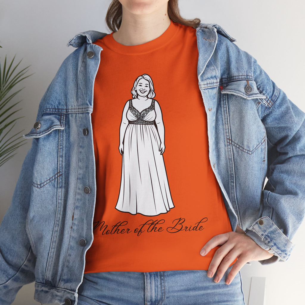 Mother of the Bride Tee, Plus Size Wedding Shirt, Unisex Cotton T-Shirt, Bridal Party Gift, Fun Wedding Day Apparel