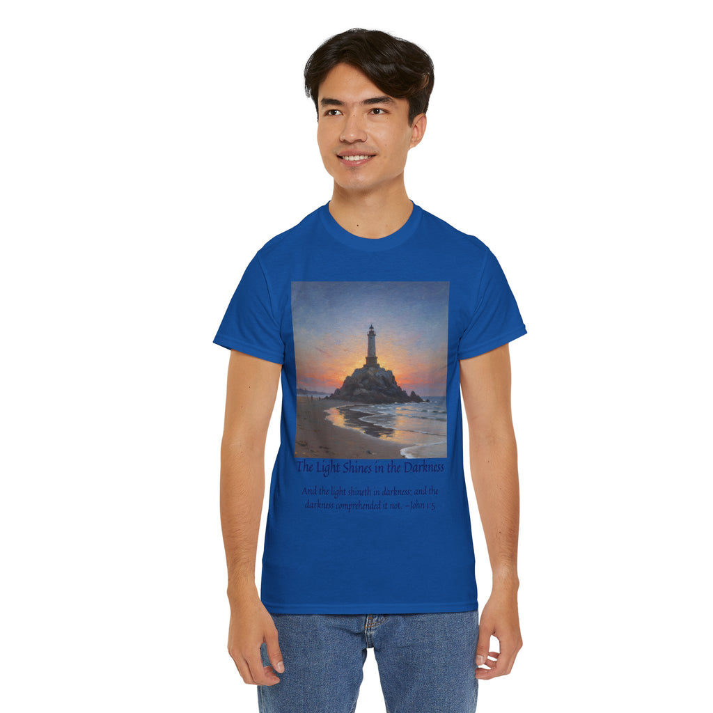 Light in Darkness Unisex Cotton Tee-inspired by Monet, Inspirational Shirt, Bible Verse Tee, Faith-Based Apparel, Perfect Gift for All Occasions