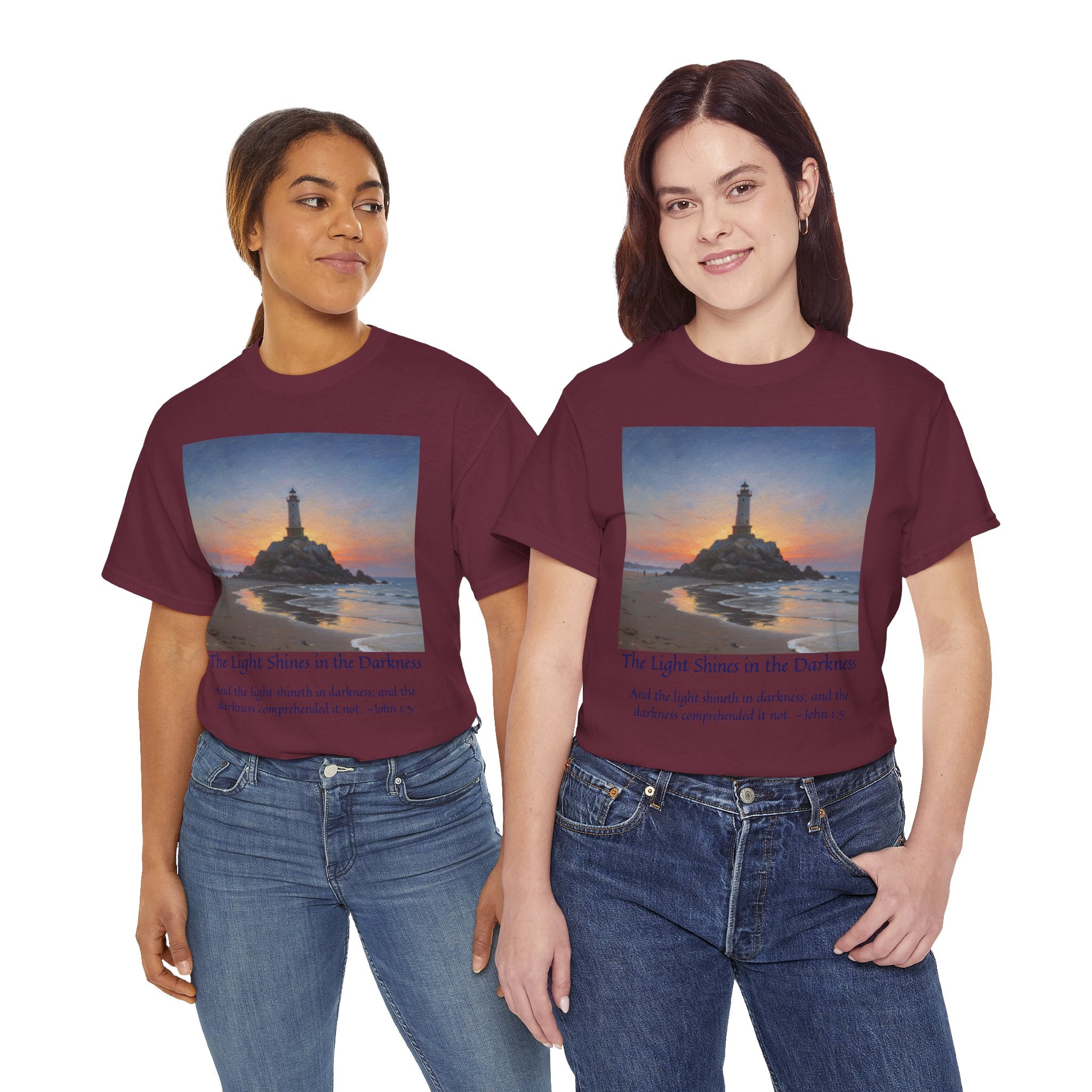 Light in Darkness Unisex Cotton Tee-inspired by Monet, Inspirational Shirt, Bible Verse Tee, Faith-Based Apparel, Perfect Gift for All Occasions