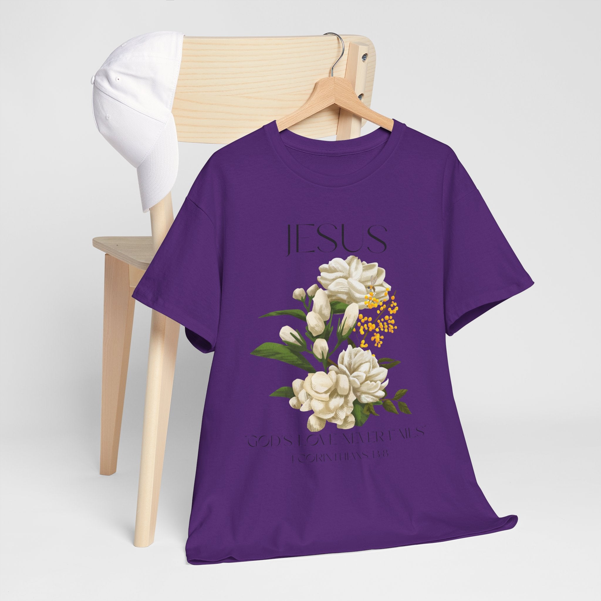 Jesus- God's love never fails-Unisex Heavy Cotton Tee