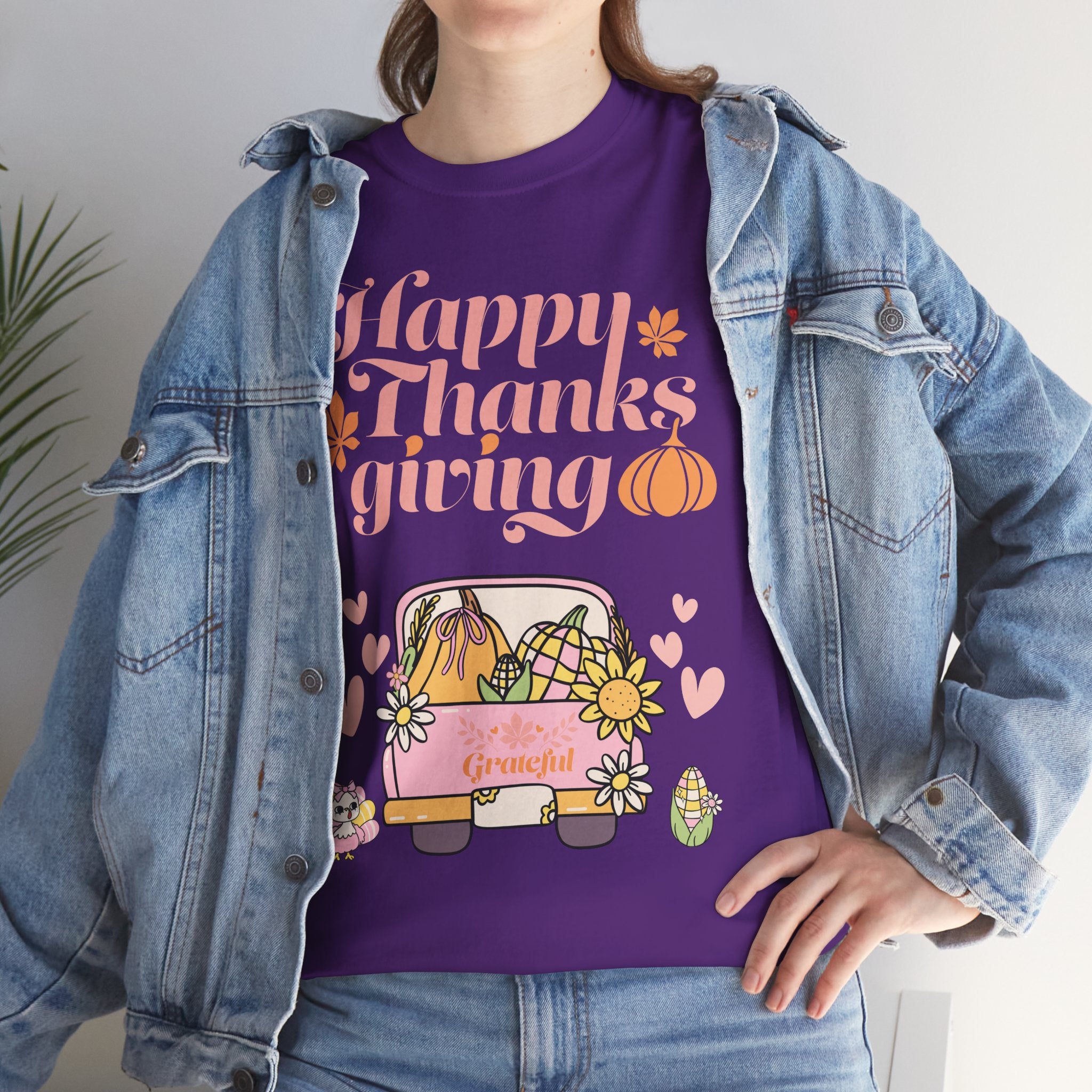 Happy Thanksgiving Unisex Tee | Cozy Autumn Shirt for Family Gatherings, Thanksgiving Celebration, Fall Fashion, Cute Gift Idea