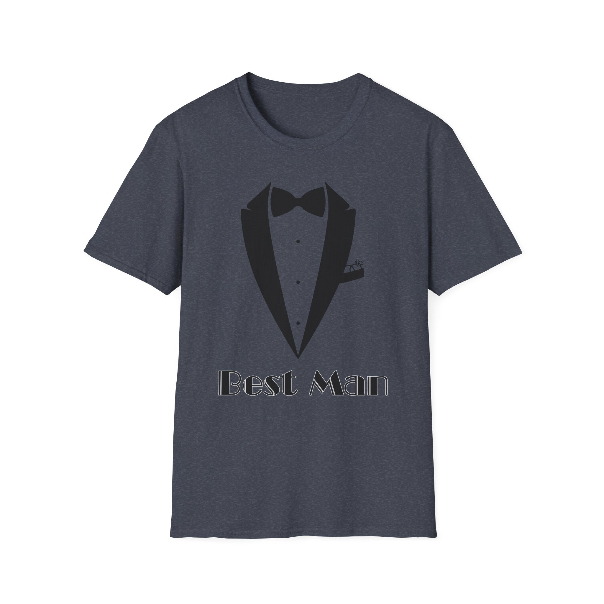 Best Man T-Shirt, Stylish Groom Attire, Wedding Gift for Him, Casual Event Shirt, Unisex Tuxedo Tee, Matching Groomsmen Apparel