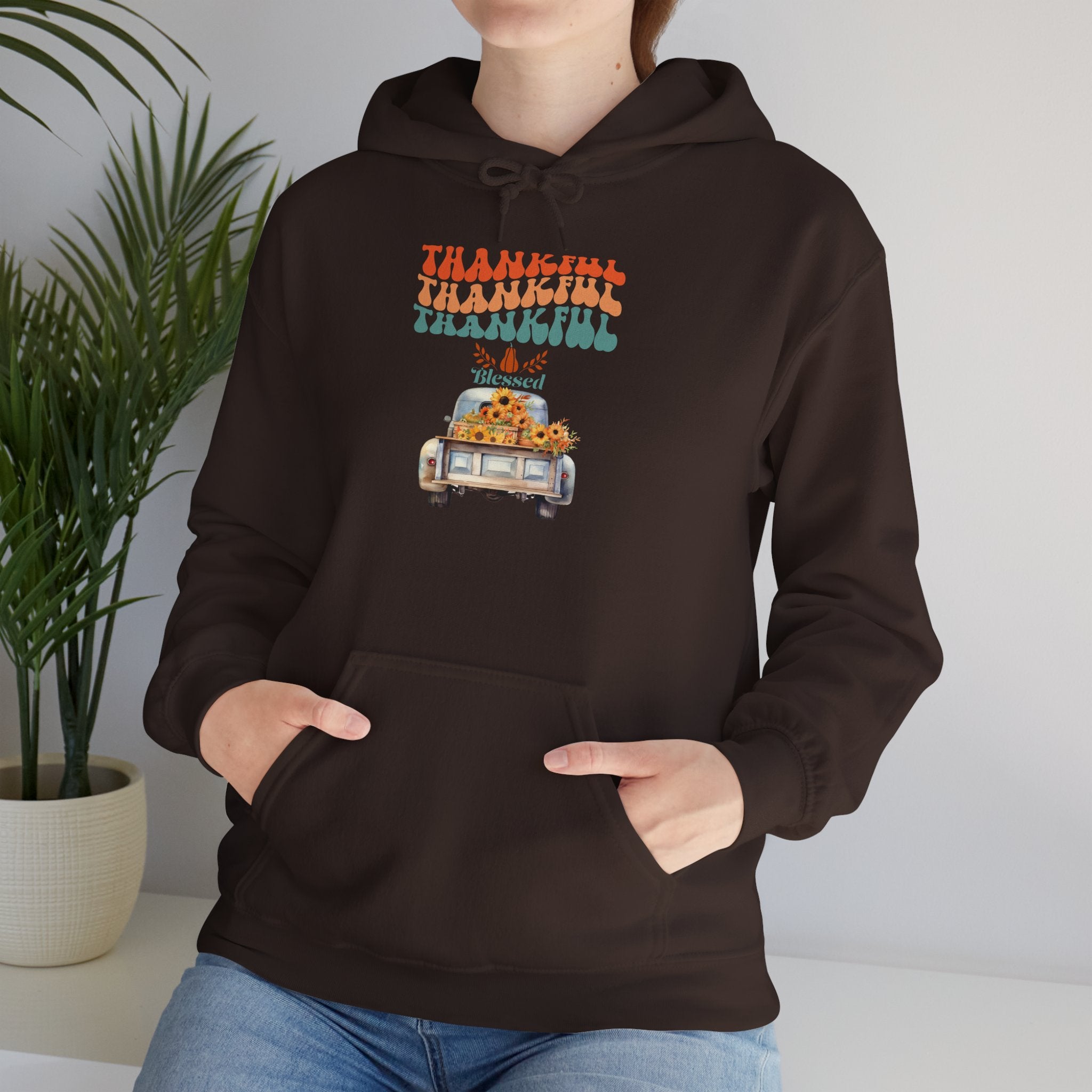 Thankful Vintage Hoodie - Cozy Unisex Sweatshirt for Fall, Thanksgiving Gathering, Gift, Casual Wear, Layering