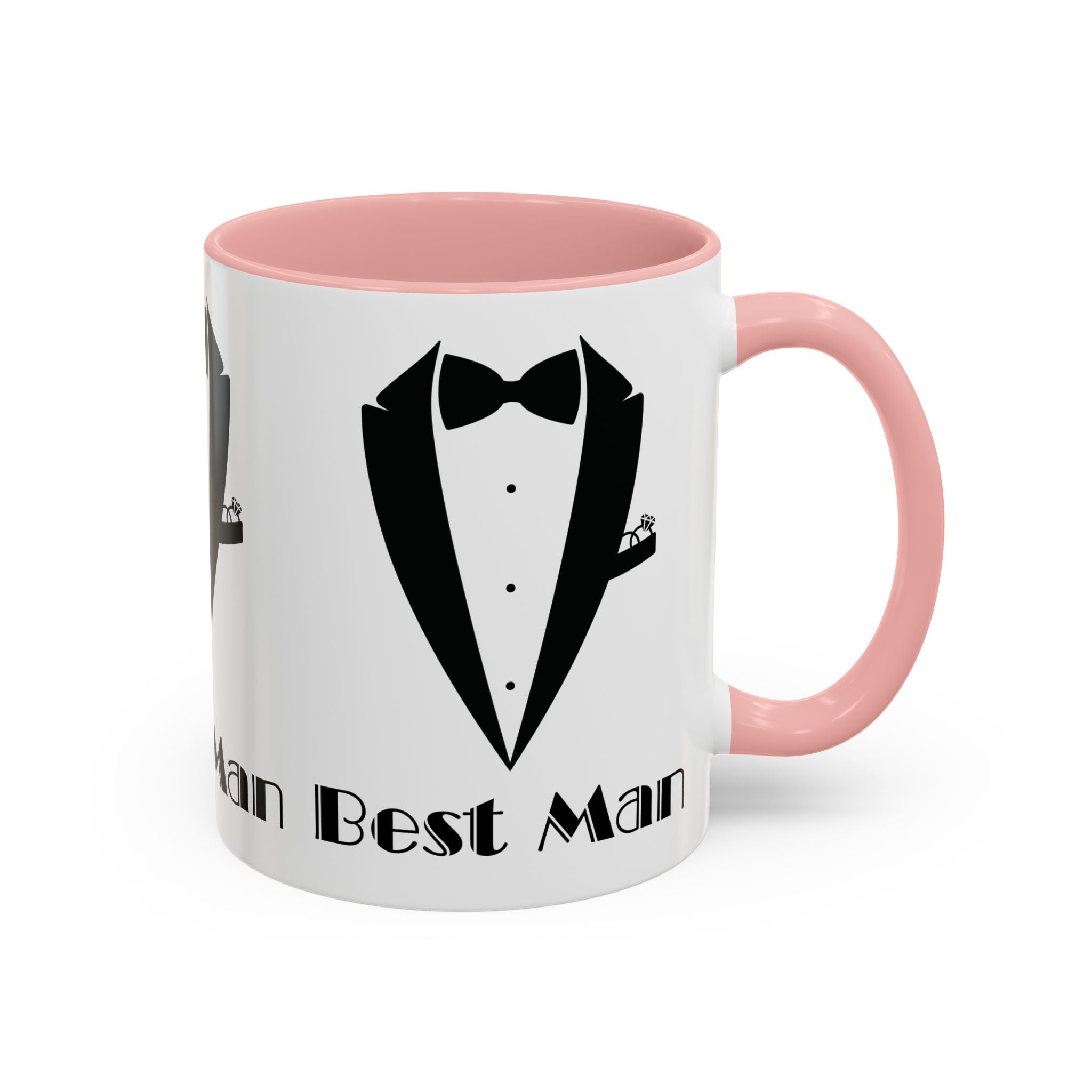 Best Man Accent Coffee Mug 11/15 oz, Groom’s Gift, Wedding Party Favor, Unique Best Man Gift, Black and White Coffee Cup