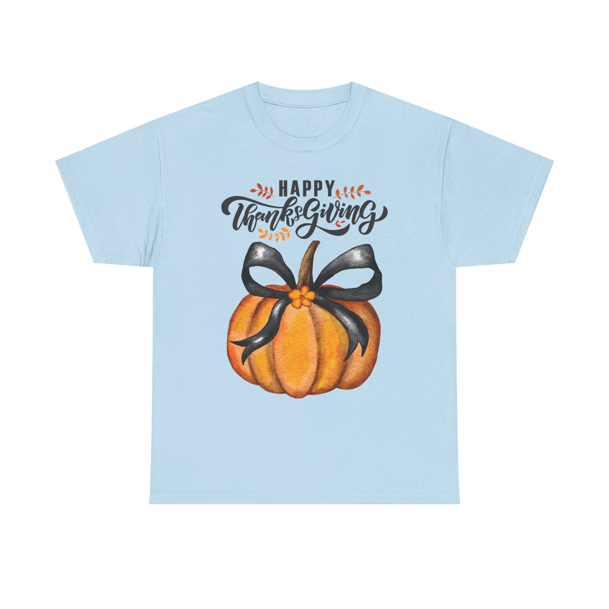 Thanksgiving Pumpkin Tee, Unisex Heavy Cotton T-Shirt, Fall Shirt, Autumn Fashion, Gift for Thanksgiving, Seasonal Apparel
