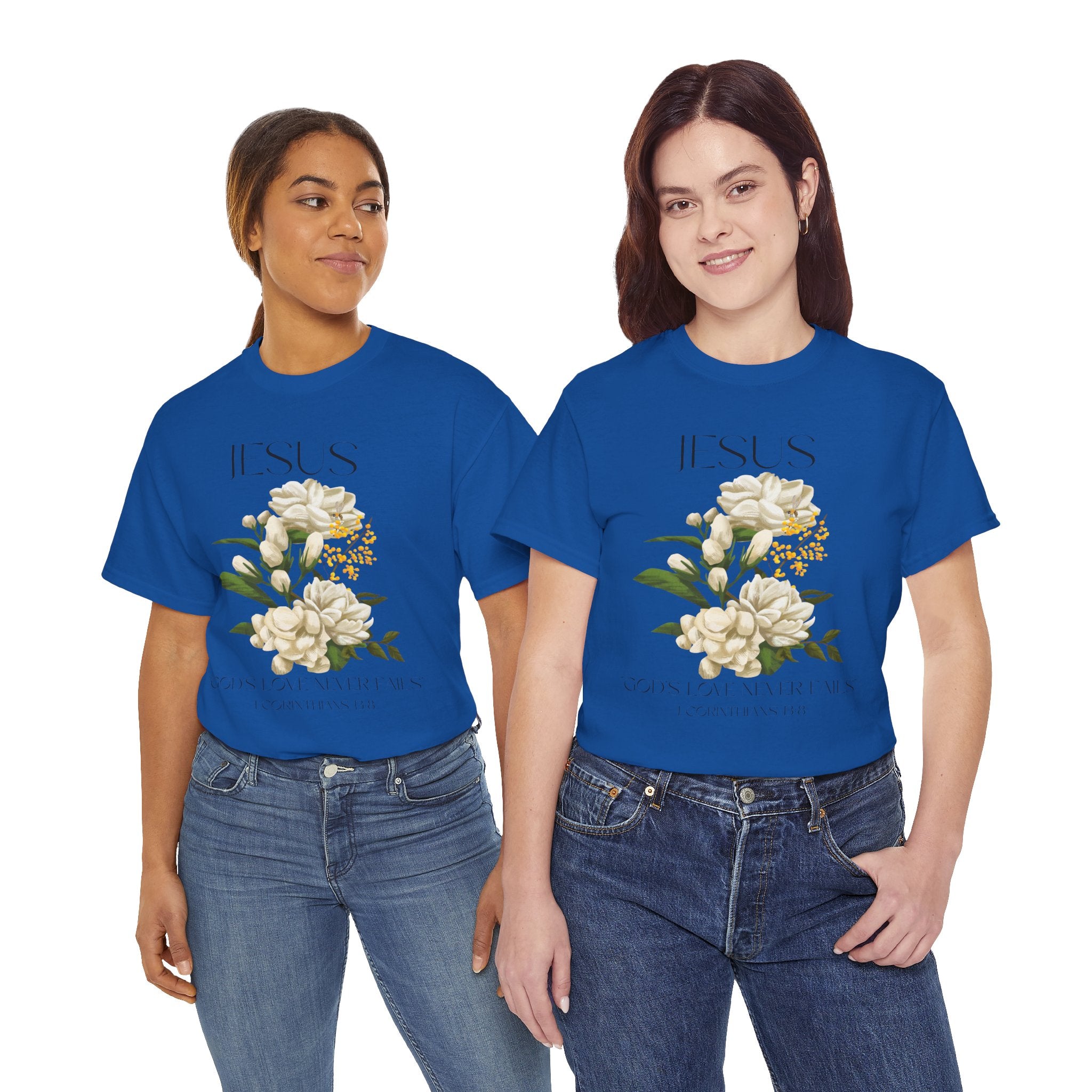 Jesus- God's love never fails-Unisex Heavy Cotton Tee