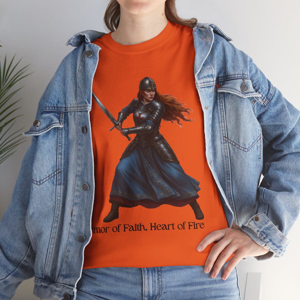 Warrior Spirit Unisex Heavy Cotton Tee, Inspirational Shirt, Fantasy Gift, Empowerment Merchandise, Soft Cotton Tee, Everyday Wear