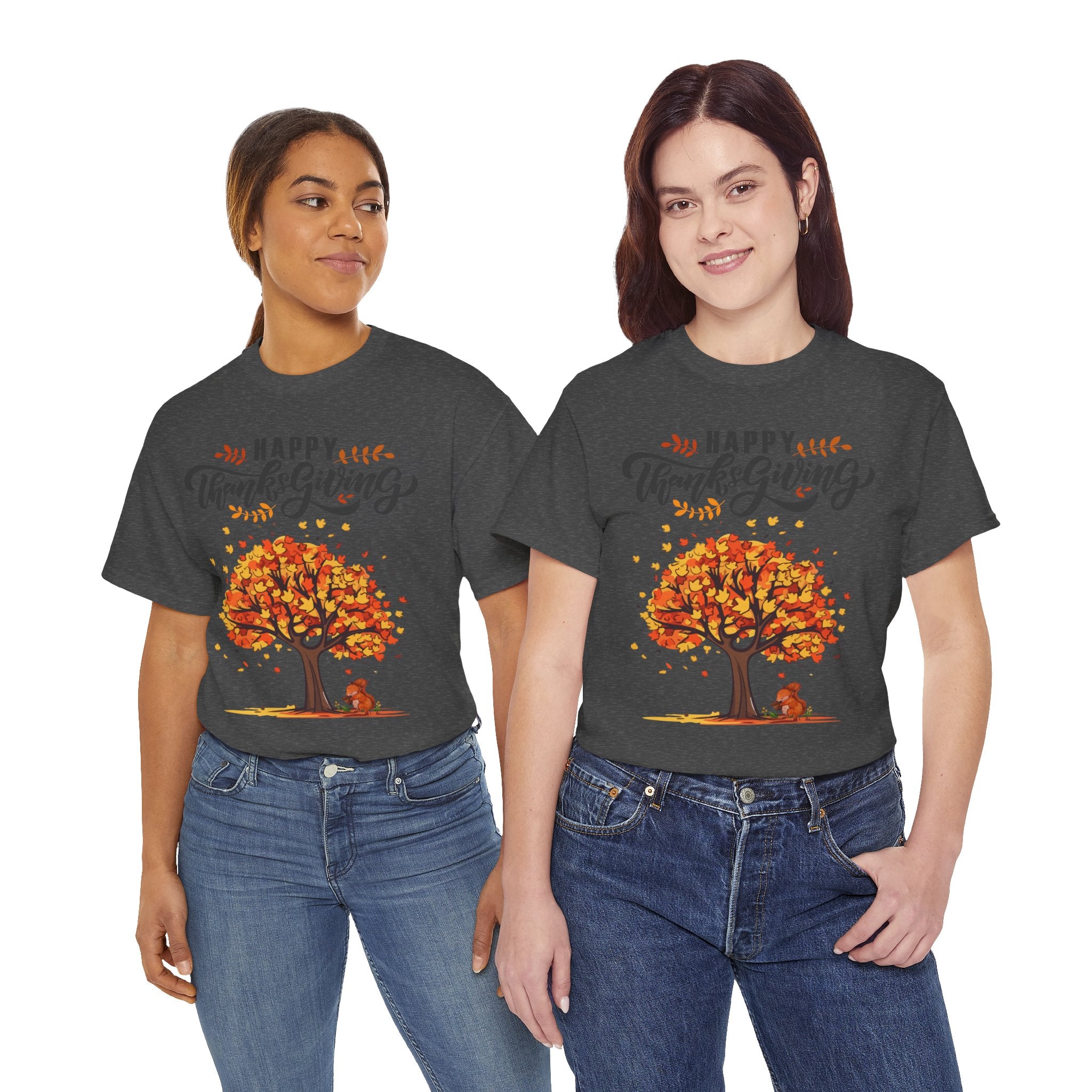 Happy Thanksgiving Tree Unisex Tee, Autumn Shirt, Holiday Apparel, Fall Fashion, Seasonal Gift